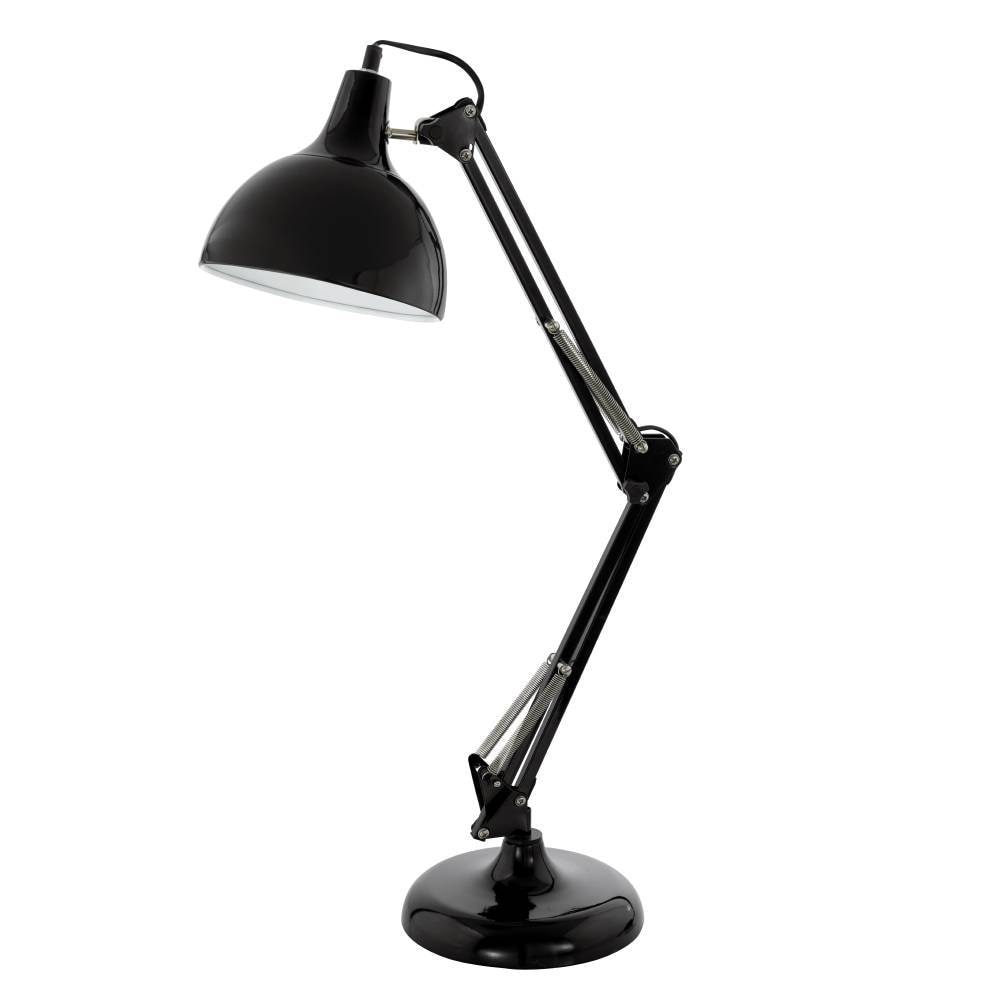 EGLO Tischleuchte »BORGILLIO Tischlampe, Stahl, E27, IP20, Schreibtischlampe, Lampe«, 1 flammig, Leuchtmittel E27 | ohne Leuchtmittel, Tischleuchte, L40 x B19 x H71 cm, schwarz, 1X40W exkl.