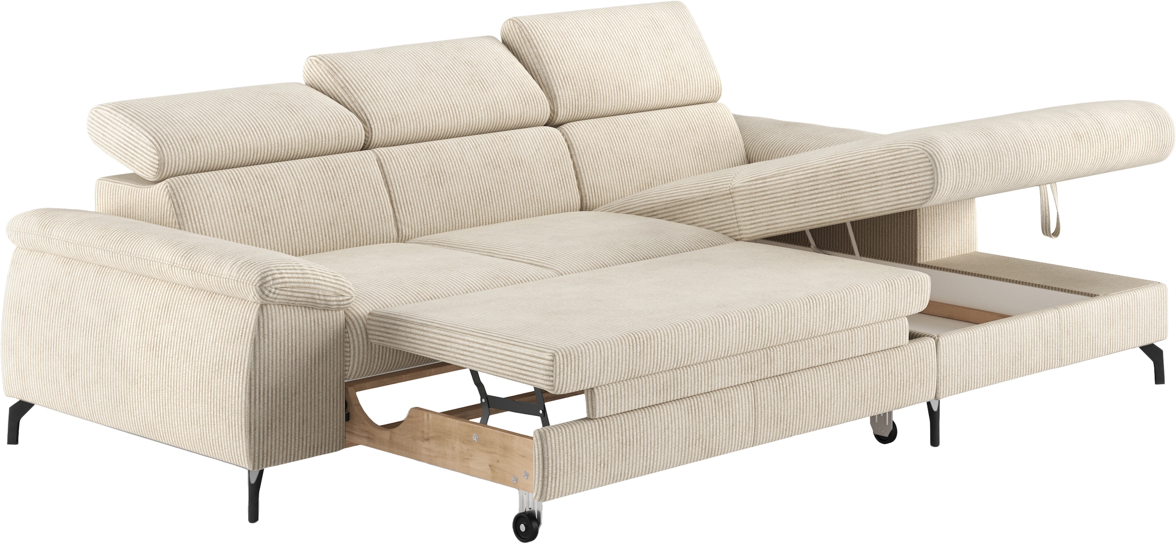 COTTA Ecksofa »Kitty L-Form«, mit Kopfteilverstellung, wahlweise mit Bettfunktion & Bettkasten