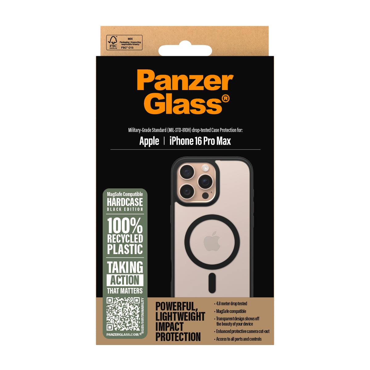 CARE by PanzerGlass Handyhülle »HardCase mit MagSafe für Apple iPhone 16 Pro Max«, Backcover, Schutzhülle, Handyschutzhülle, Case, Schutzcase, stoßfest