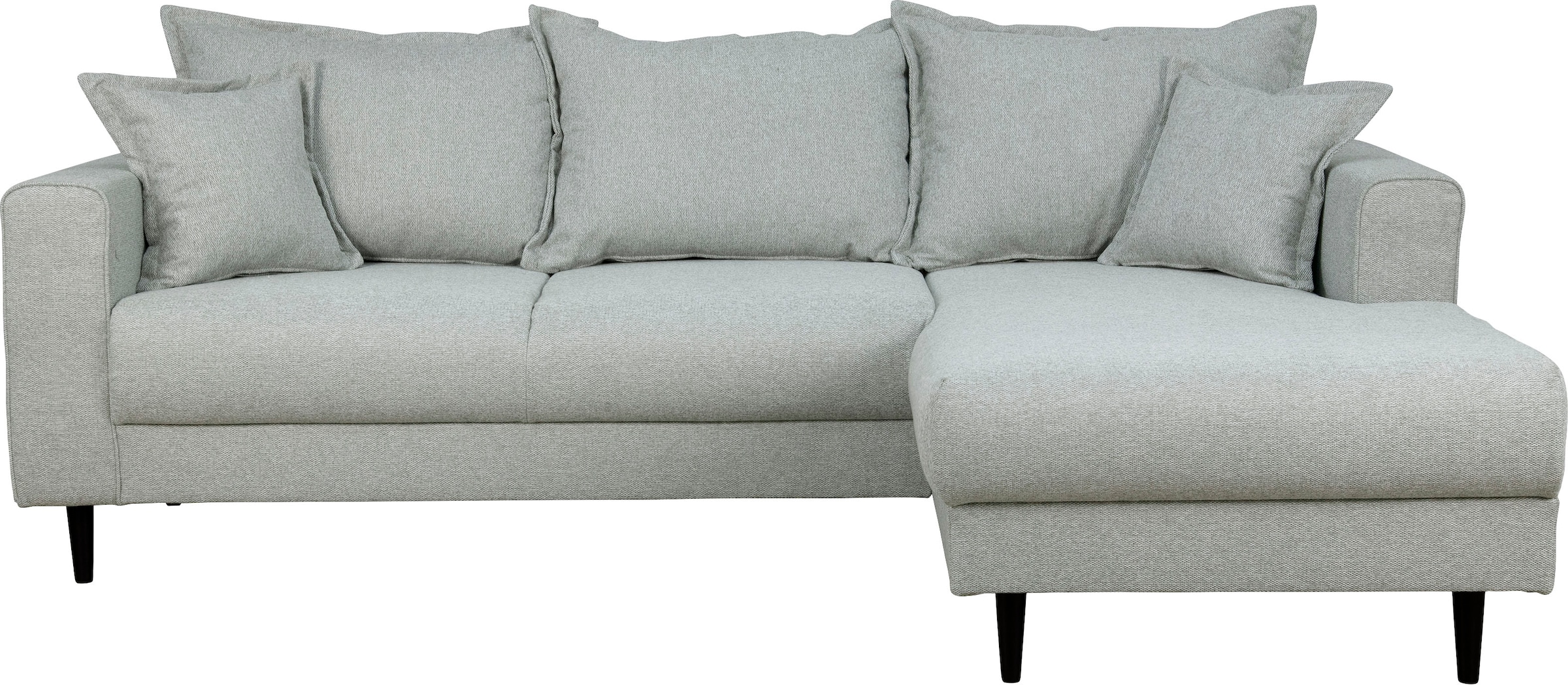 Home affaire Ecksofa »VEYRAS L-Form, hoher Sitzkomfort, Maße B/T/H: 230/150/76 cm«, mit Wellenunterfederung, incl. Rückenkissen und Zierkissen