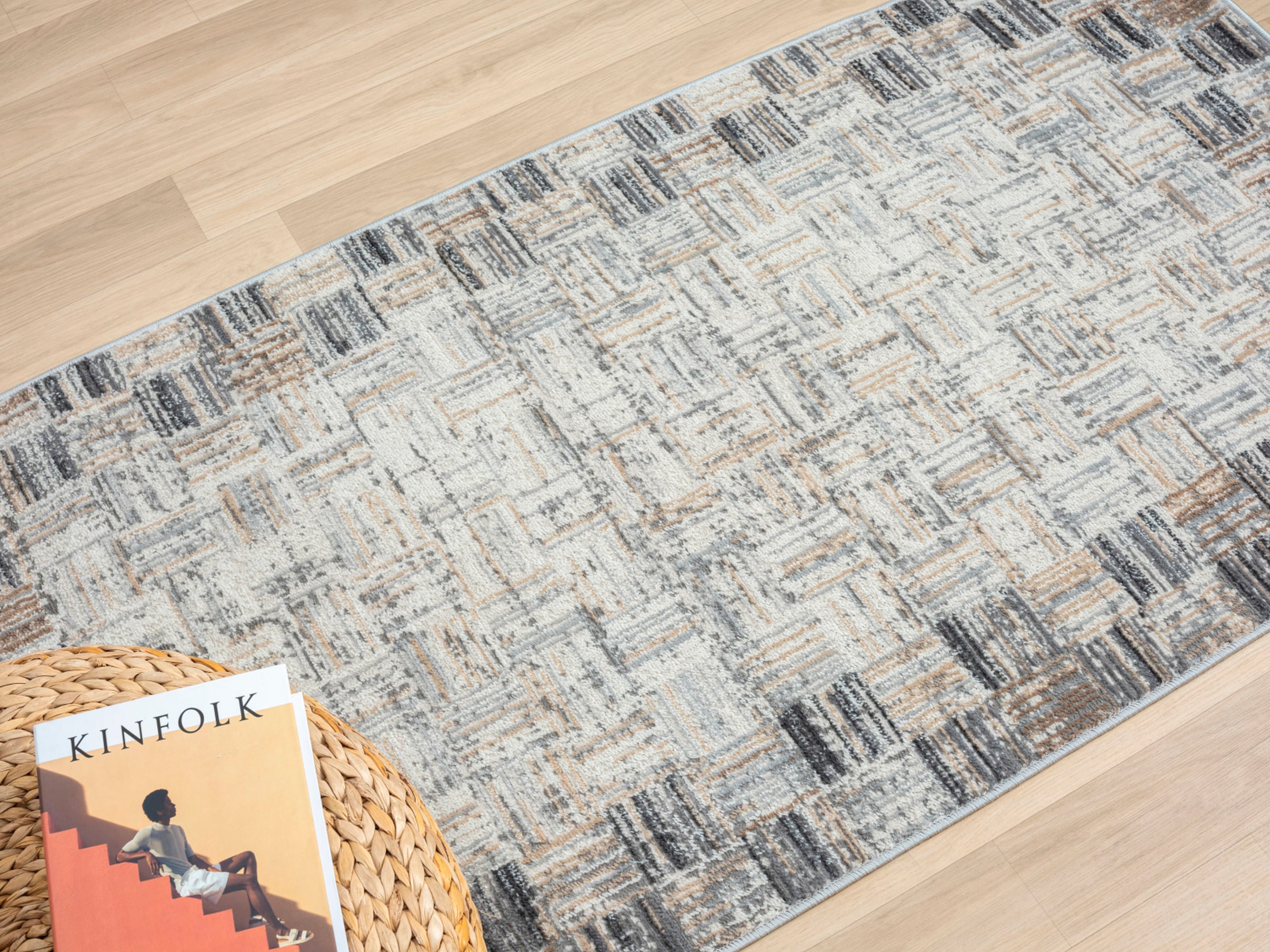 Myflair Möbel & Accessoires Teppich »My Mood Lagerräumung«, rechteckig, 8 mm Höhe, Kurzflor, Scandi-Design, mit Bordüre, besonders weich durch Microfaser