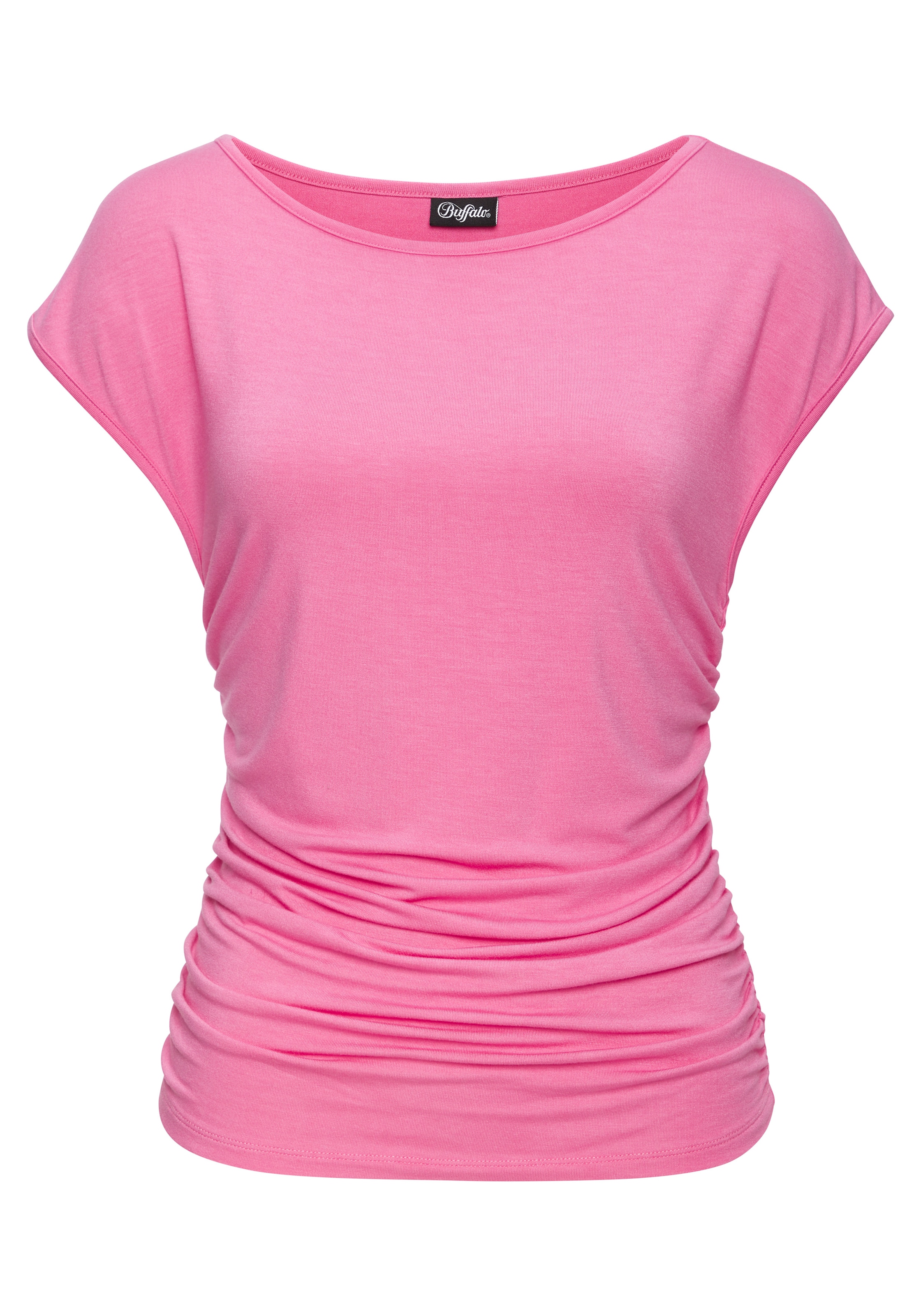 Buffalo T-Shirt mit seitlicher Raffung, Jerseyshirt, Basic