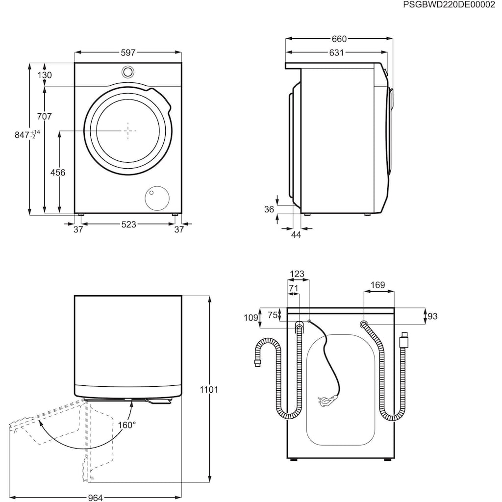 AEG Waschmaschine »LR7A70490«, 7000, LR7A70490, 9 kg, 1400 U/min