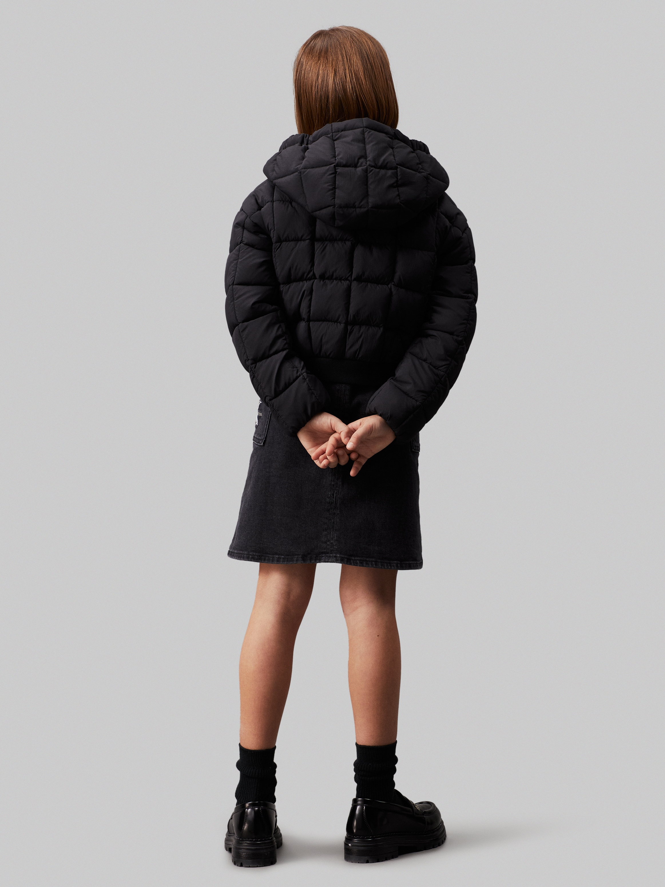 Calvin Klein Jeans Outdoorjacke »ARCHIVE GRID PUFFER JACKET«, mit Kapuze, für Kinder bis 16 Jahre