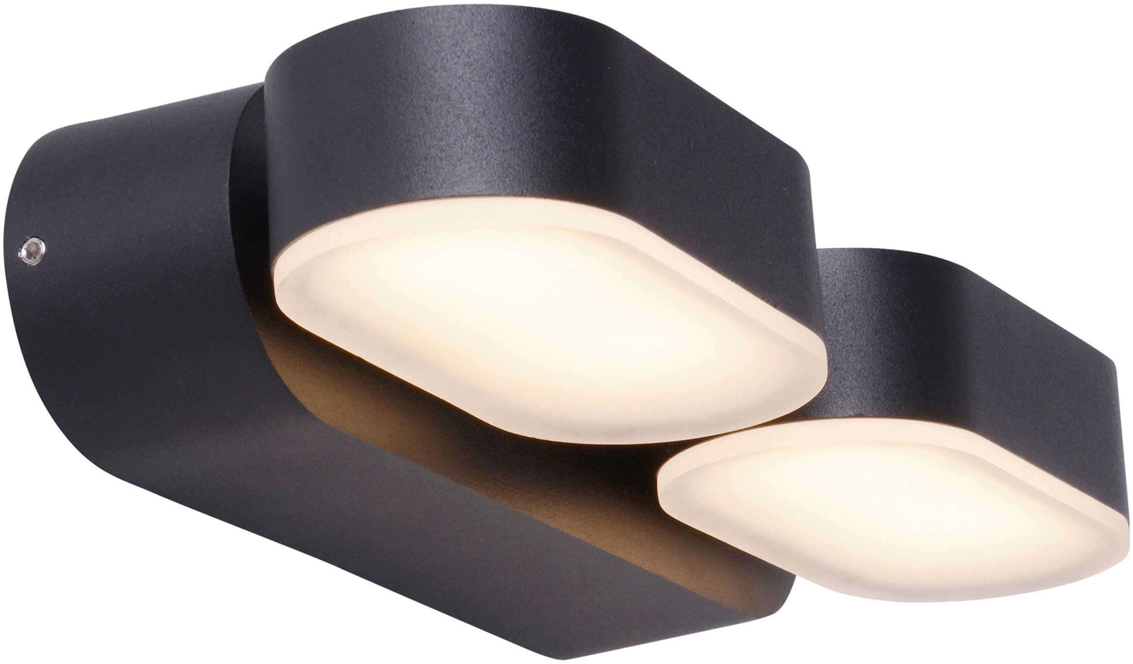 näve LED Außen-Wandleuchte »Motus«, 2 flammig, 2 bewegliche Lichtblöcke incl. 60 LED schwarz warmweiß IP 54