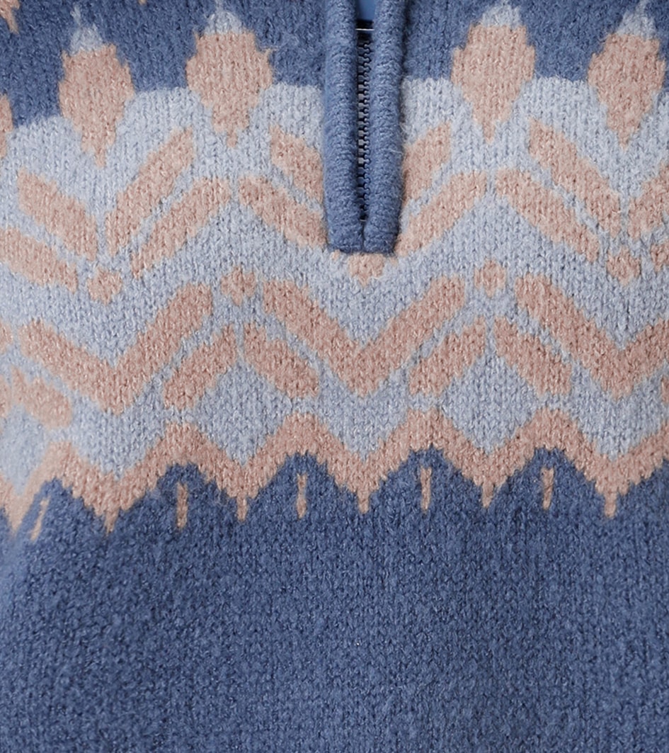 Aniston CASUAL Strickpullover mit Kragen und Reißverschluss