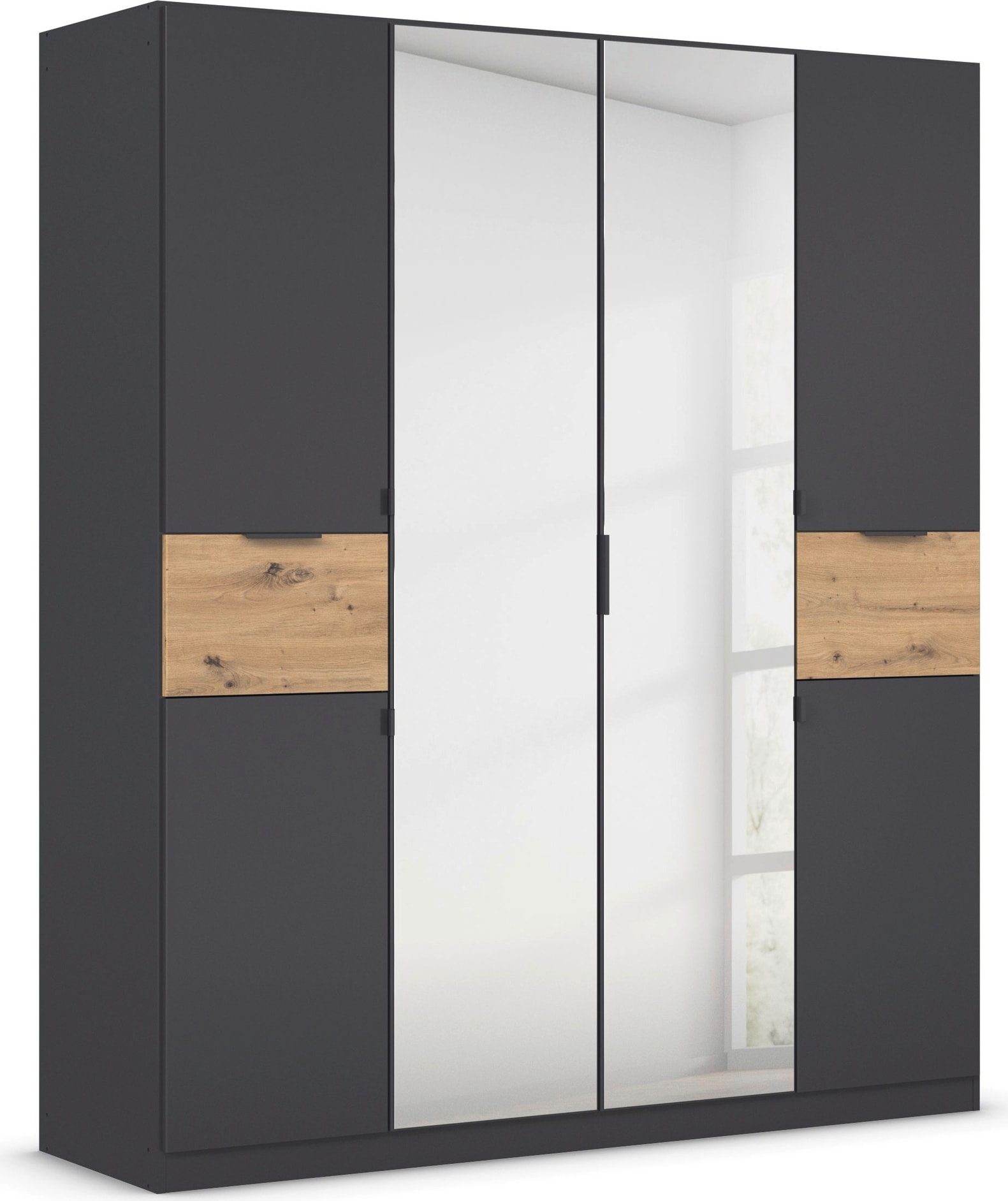 rauch Drehtürenschrank »Kleiderschrank Schrank Garderobe Wäscheschrank TICAO« Schubladen in der Höhe variabel positionierbar,  mit 2 geräumigen Schubladen, viel Stauraum MADE IN GERMANY