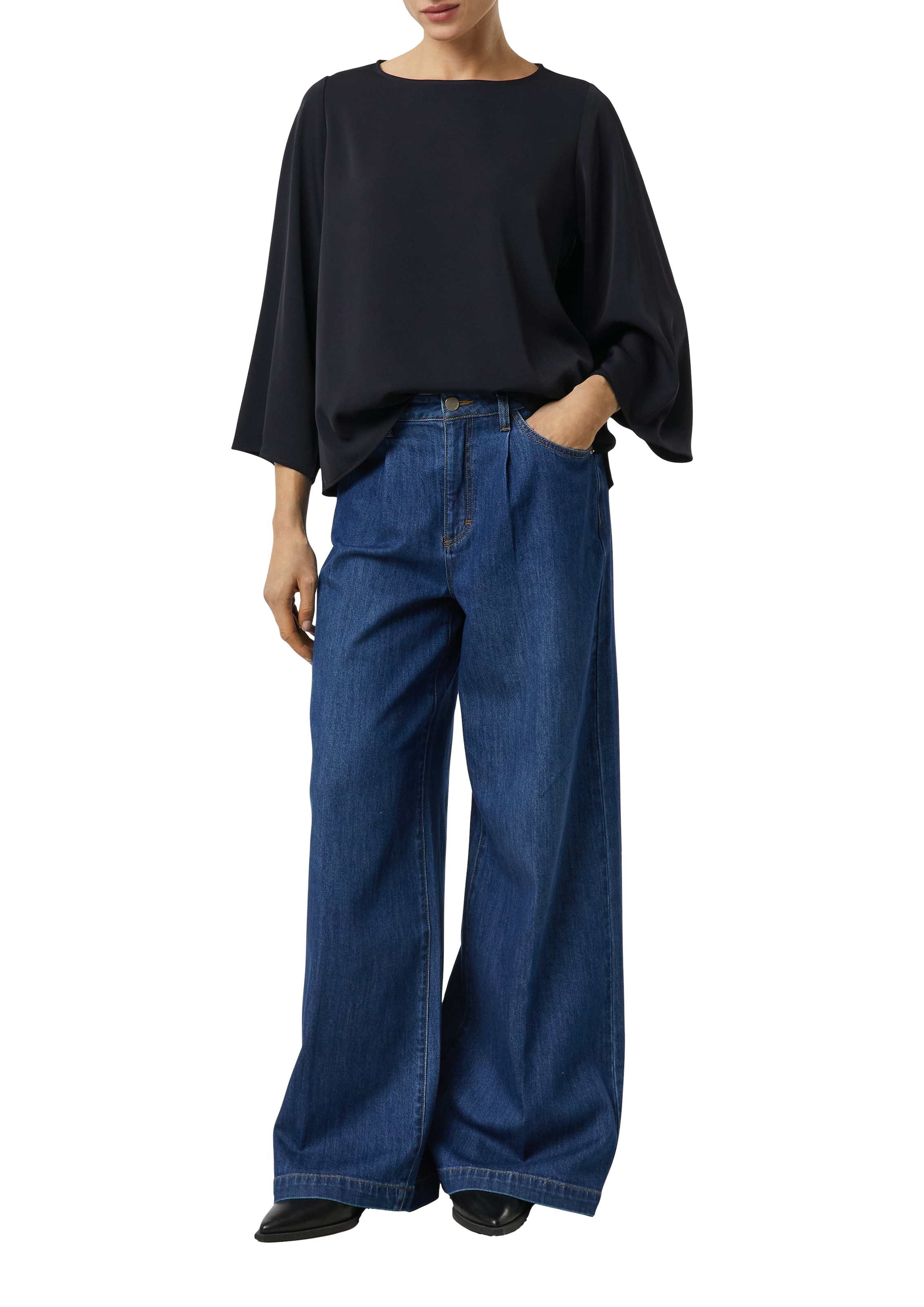 Comma Shirtbluse Sommerbluse 3/4-Arm mit weiten Ärmeln