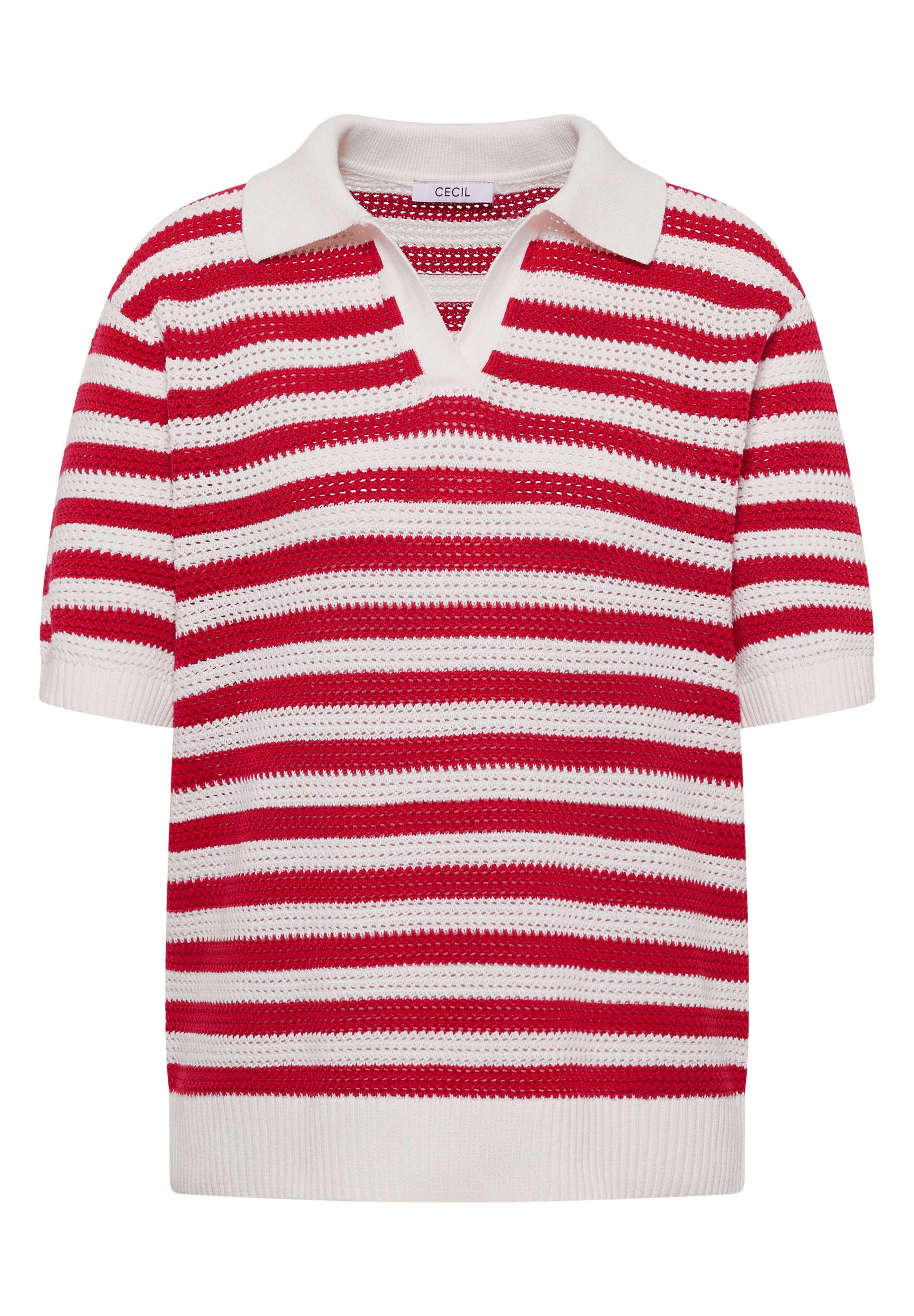Cecil Kurzarmpullover in Mesh-Qualität