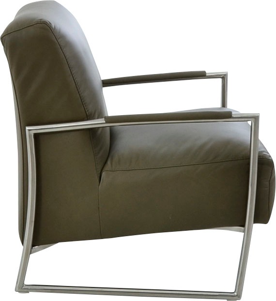 K+W Komfort & Wohnen Cocktailsessel, mit bezogenen Armlehnen, Gestell in Metall Edelstahloptik