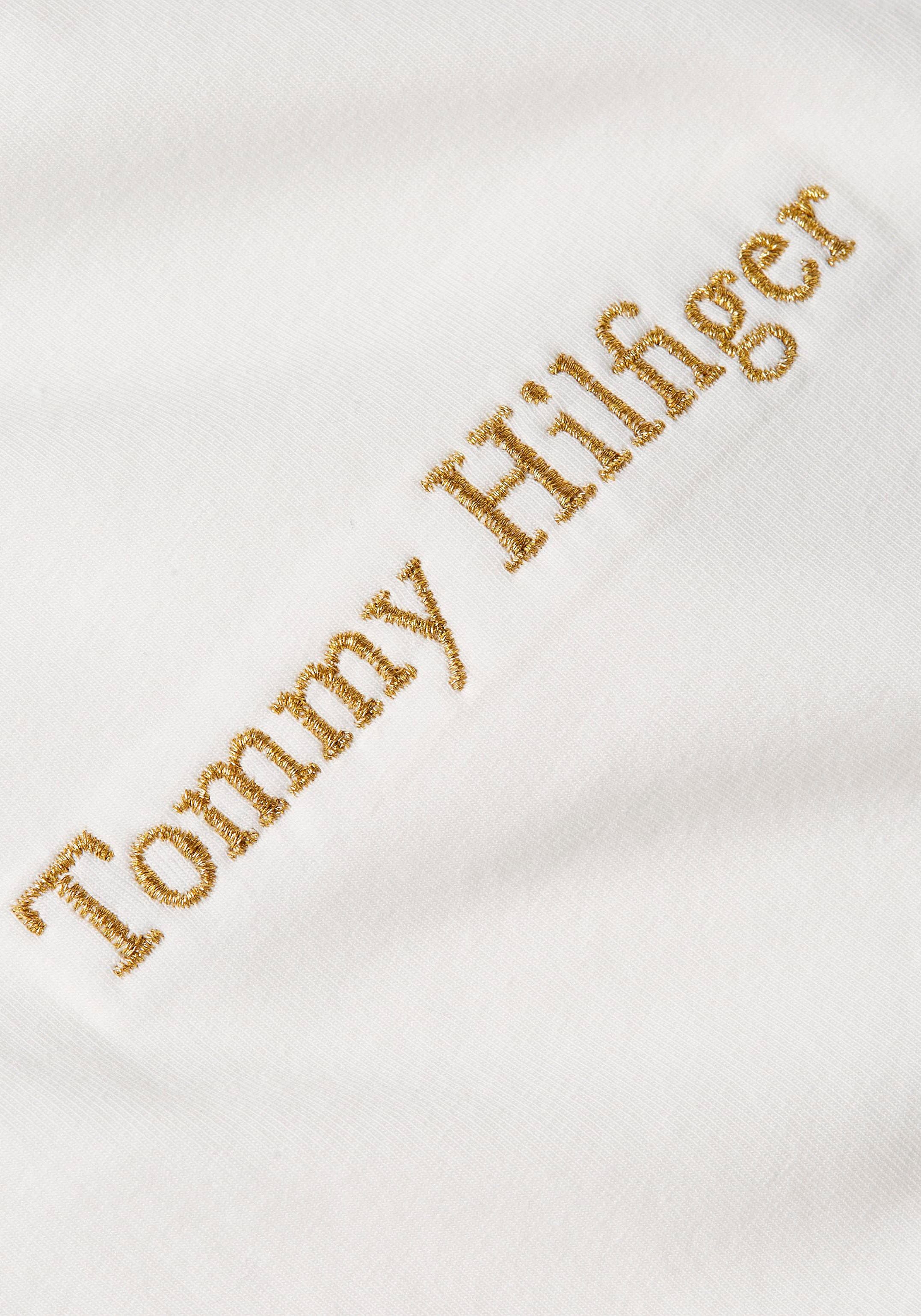 Tommy Hilfiger Langarmshirt »SLIM NY METALLIC C-NK LS«, mit  metallicfarbenen Print & Tommy Hilfiger Markenlabel bei ♕