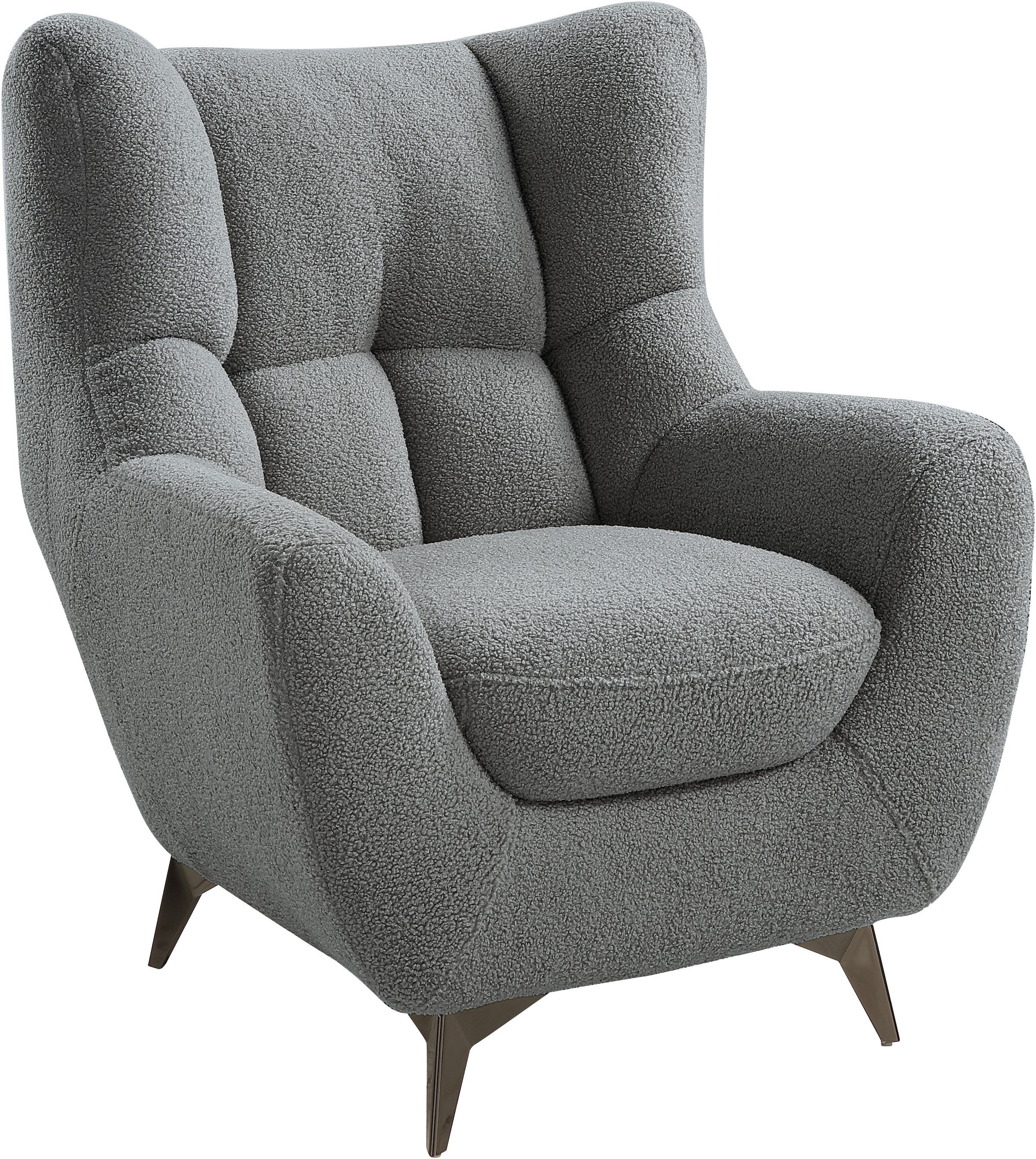 ATLANTIC home collection Sessel »Shawn«, mit Federkern, trendy Bezug mit Teddyoptik