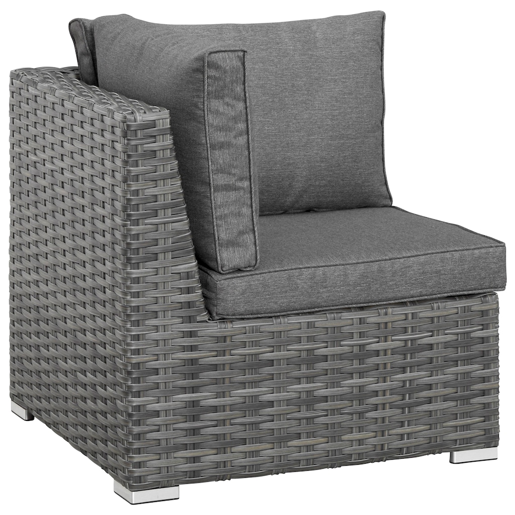 KONIFERA Gartenlounge-Set »New York«, (21 tlg., 1x 3er AZ-Sofa, 1x Ecke, 1x Sessel, 1x Ottomane mit Staufach, 1x Tisch)