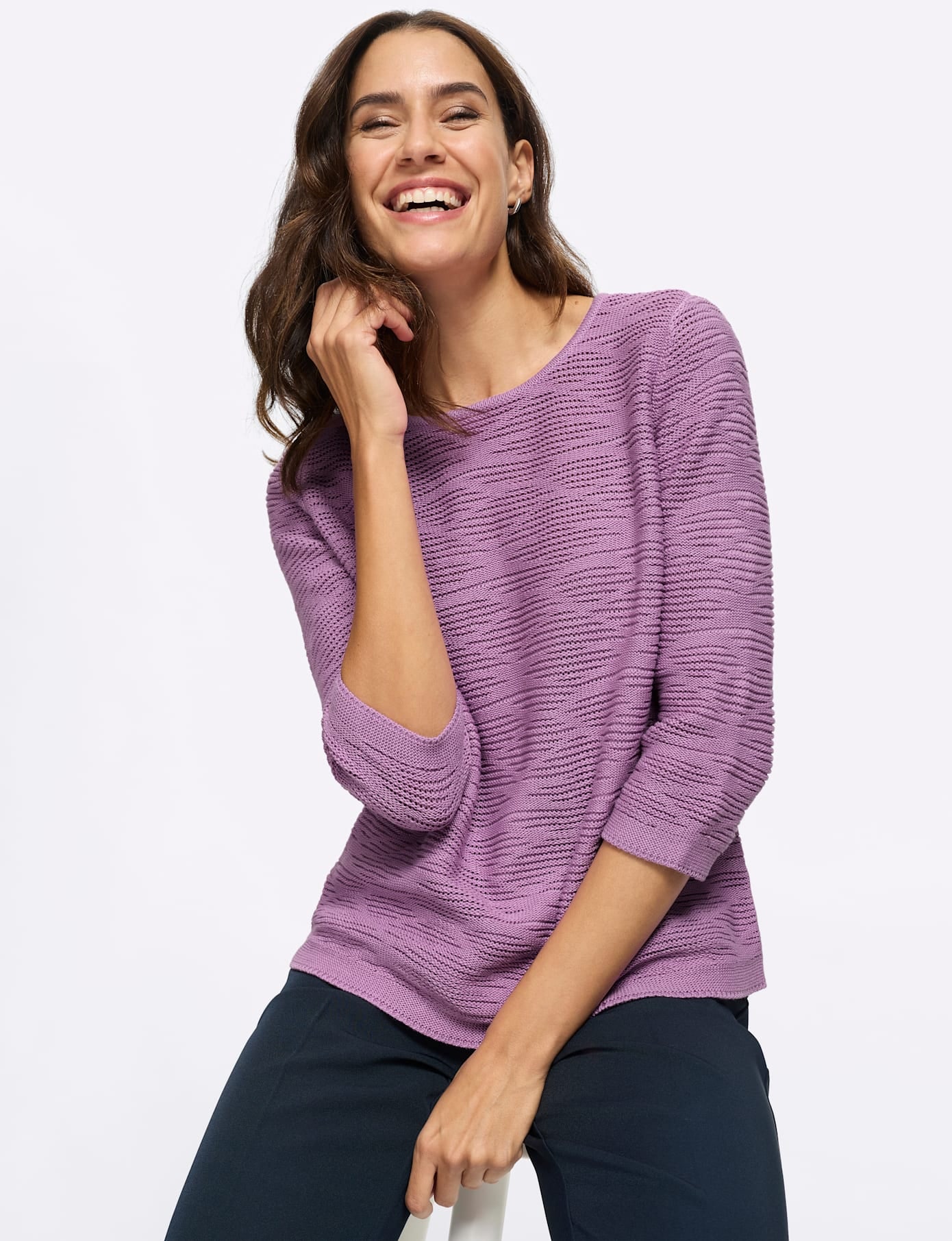 Inspirationen Ajourpullover »Baumwoll-Pullover«