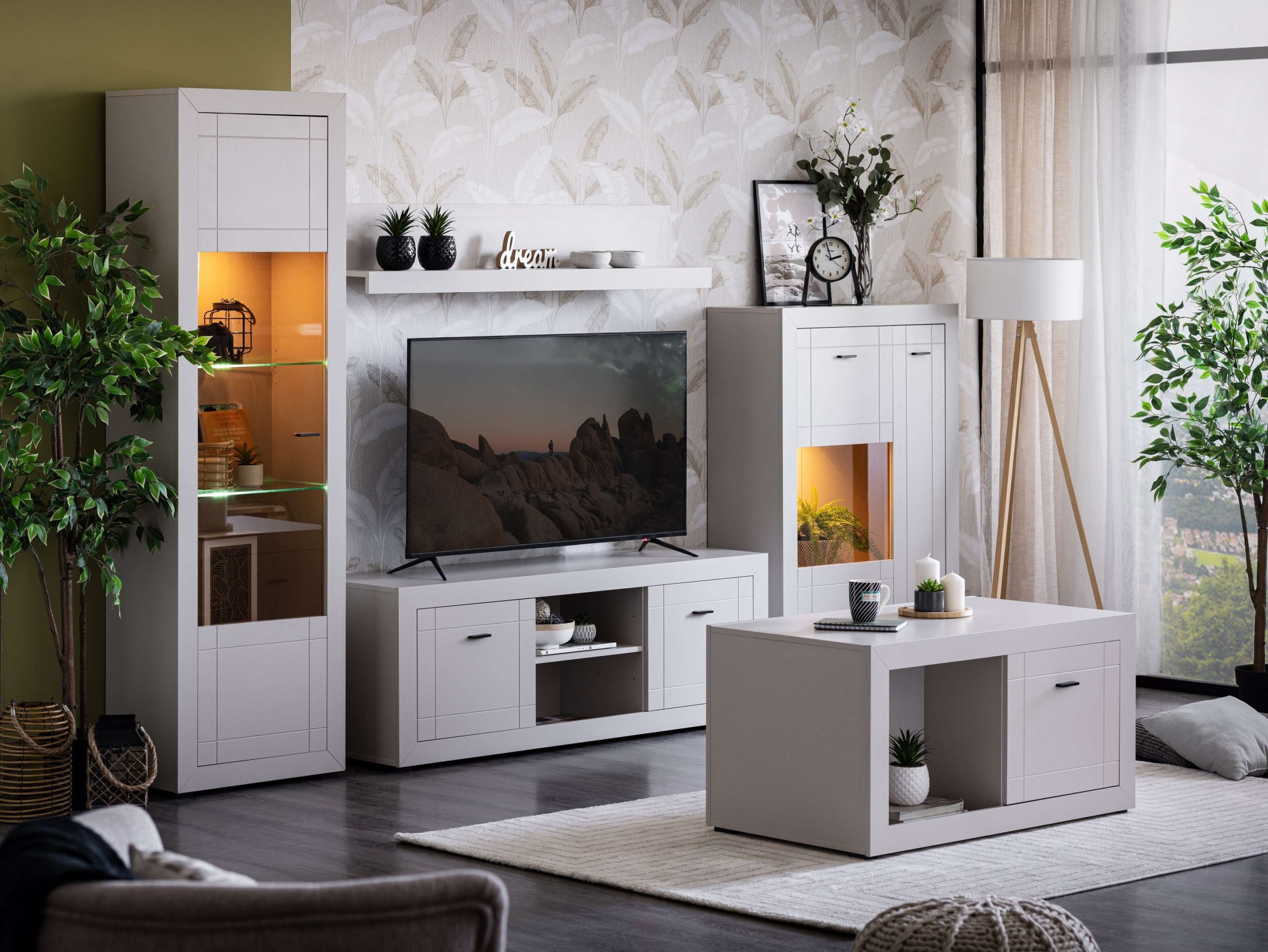 Home affaire Couchtisch »Warwick, Wohnzimmertisch, Sofatisch, Beistelltisch, Kaffeetisch« Eleganter Couchtisch in Kaschmir mit viel Stauraum, Heißfolienprägung