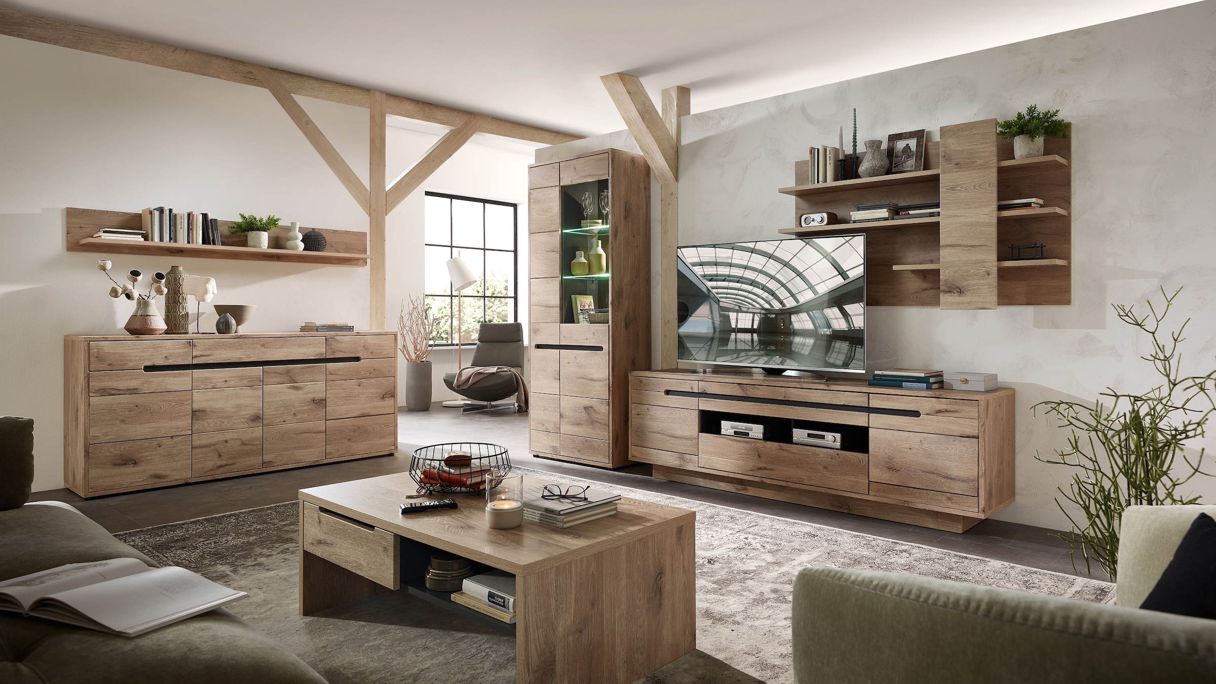 Innostyle Vitrine »BELLANO«, Viking Oak Nature