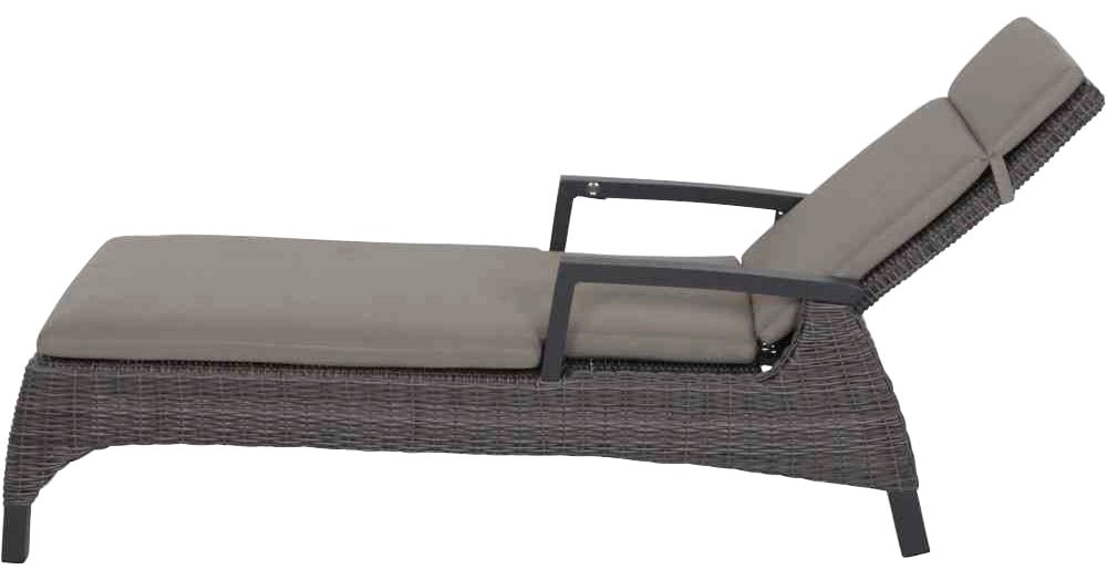 Siena Garden Gartenliege »Corido Liege matt anthrazit / charcoal grey«, Aluminiumgestell, Gardino®-Geflecht, inkl. Auflage taupe-meliert