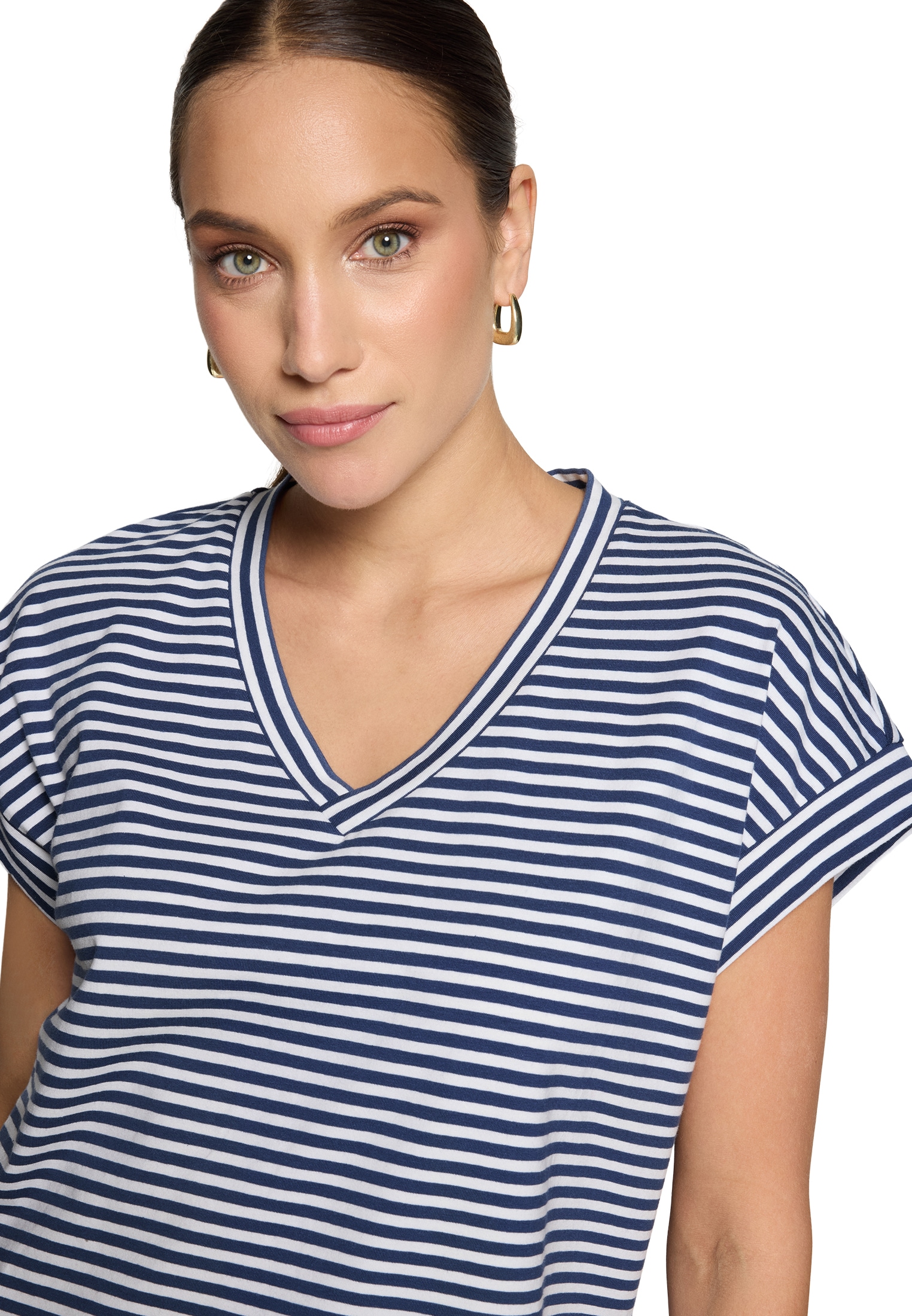 Zero Print-Shirt »Streifenshirt mit V-Ausschnitt«