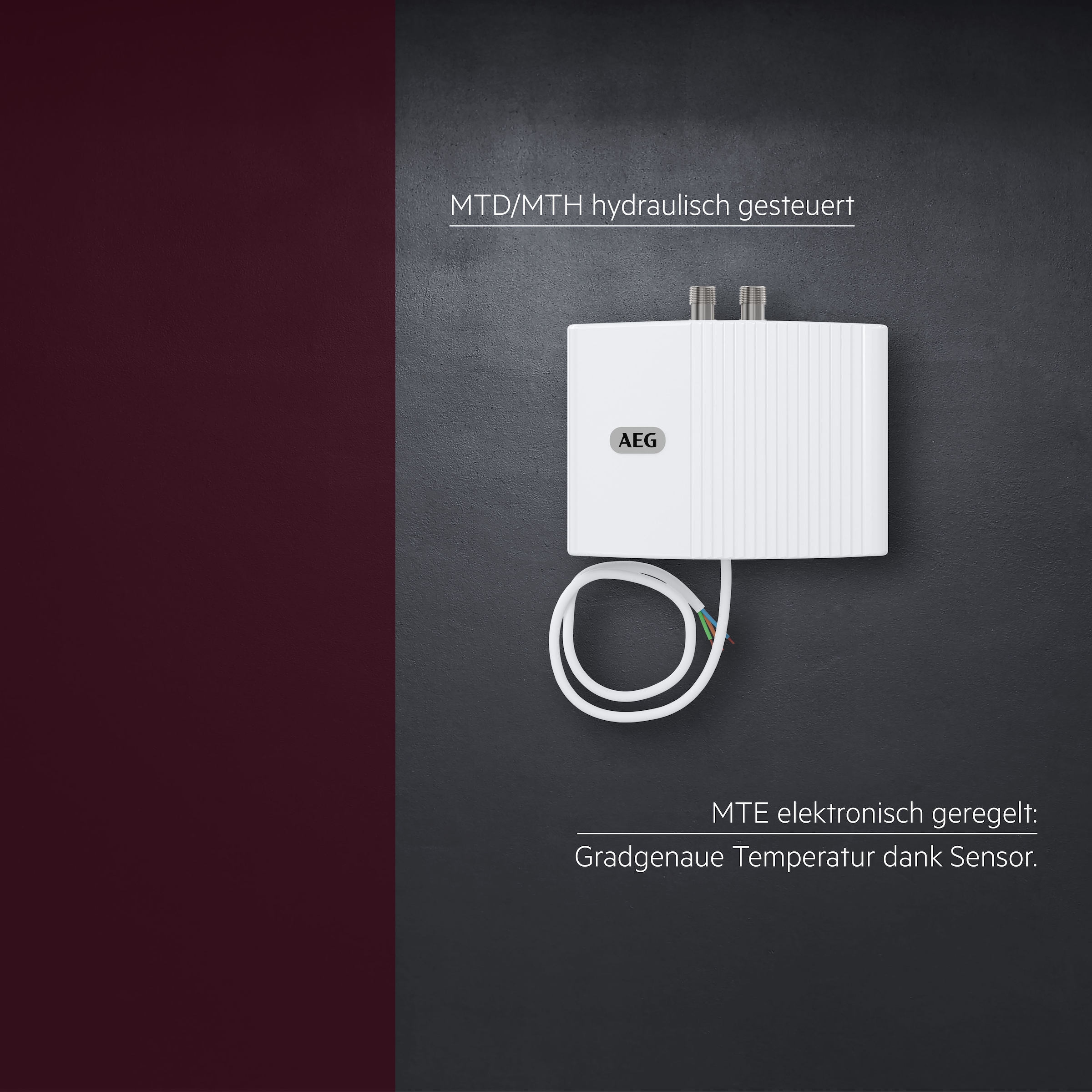 AEG Haustechnik Klein-Durchlauferhitzer »MTD 440 f. Handwaschbecken, 4,4 kW, o. Stecker« Festanschluss 230V, hydraulisch, druckfest + drucklos