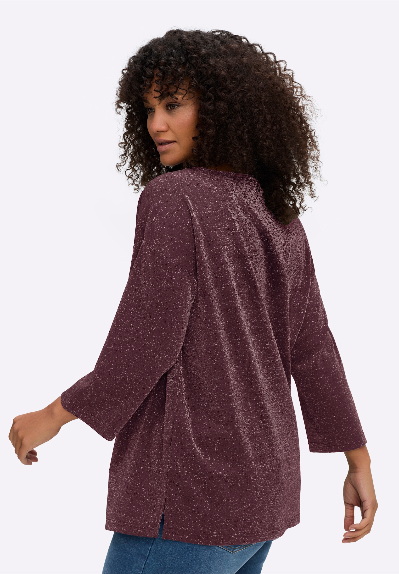 Sheego Sweatshirt »Sweatshirt Sweatshirt aus Glitzergarn«
