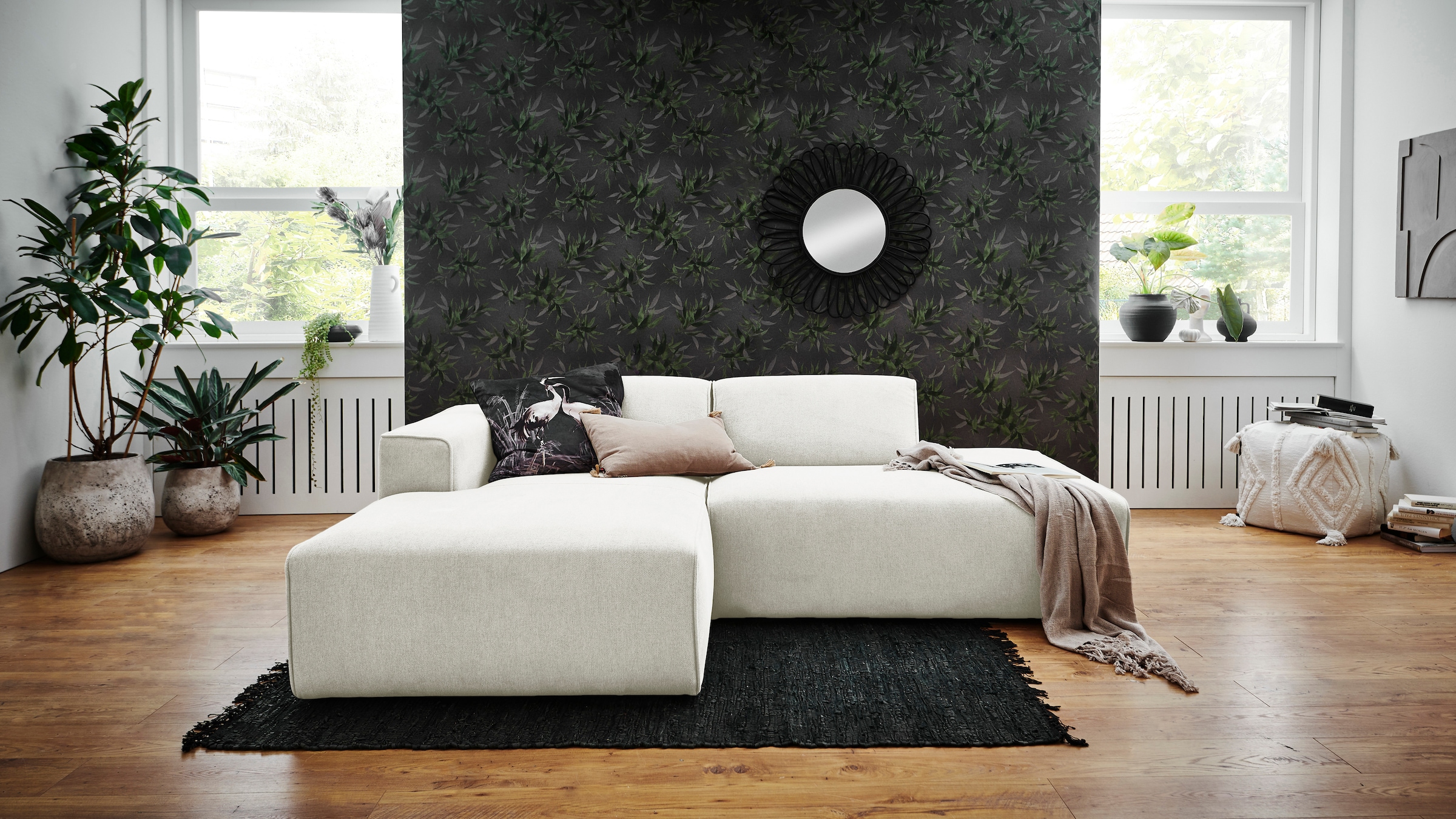 andas Ecksofa »Noord mit Kedernaht, Breite 227 cm«, mit Kedernaht, Breite 227 cm, Cord, Struktur
