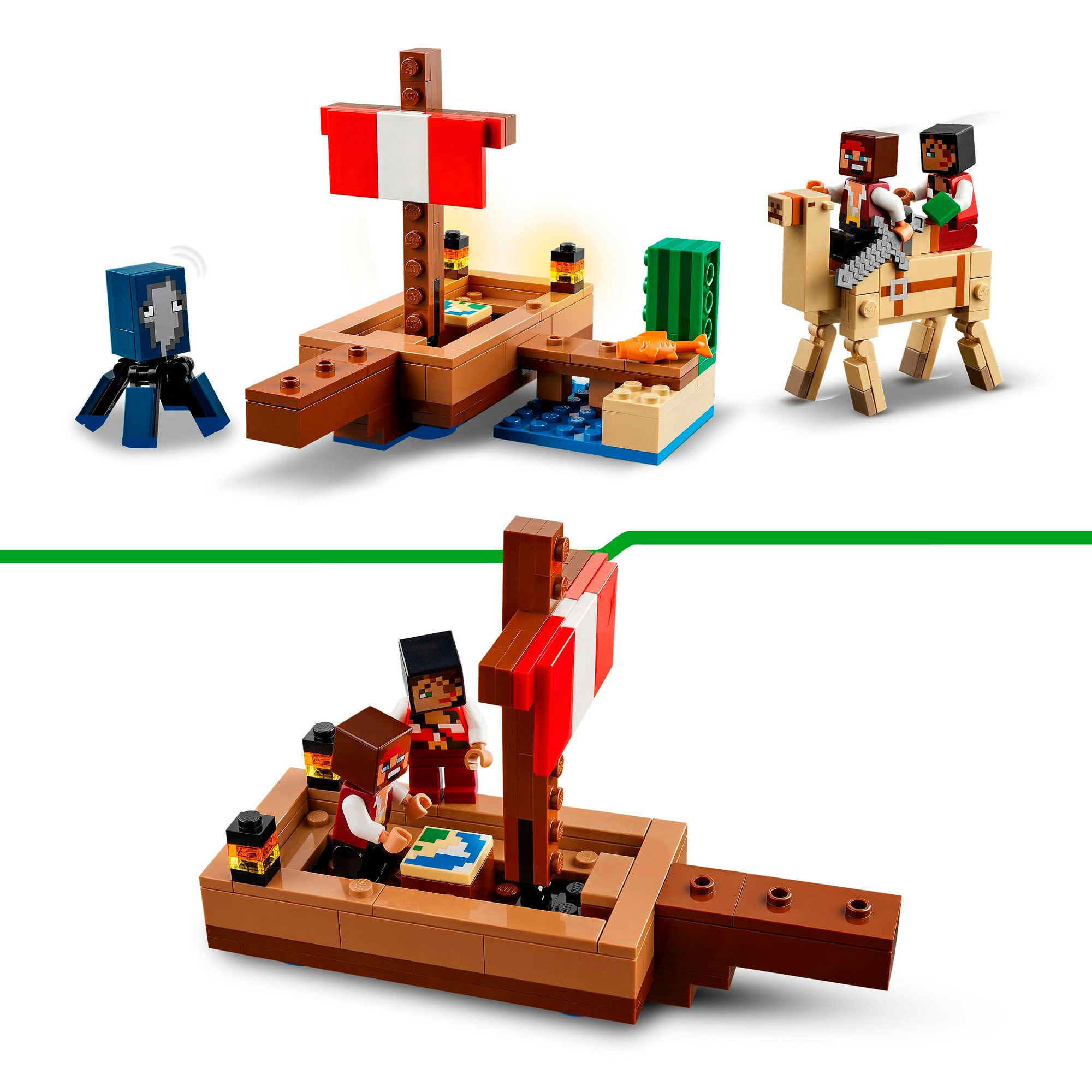 LEGO® Konstruktionsspielsteine »Die Piratenschiffreise (21259), LEGO Minecraft«, (166 St.), Made in Europe