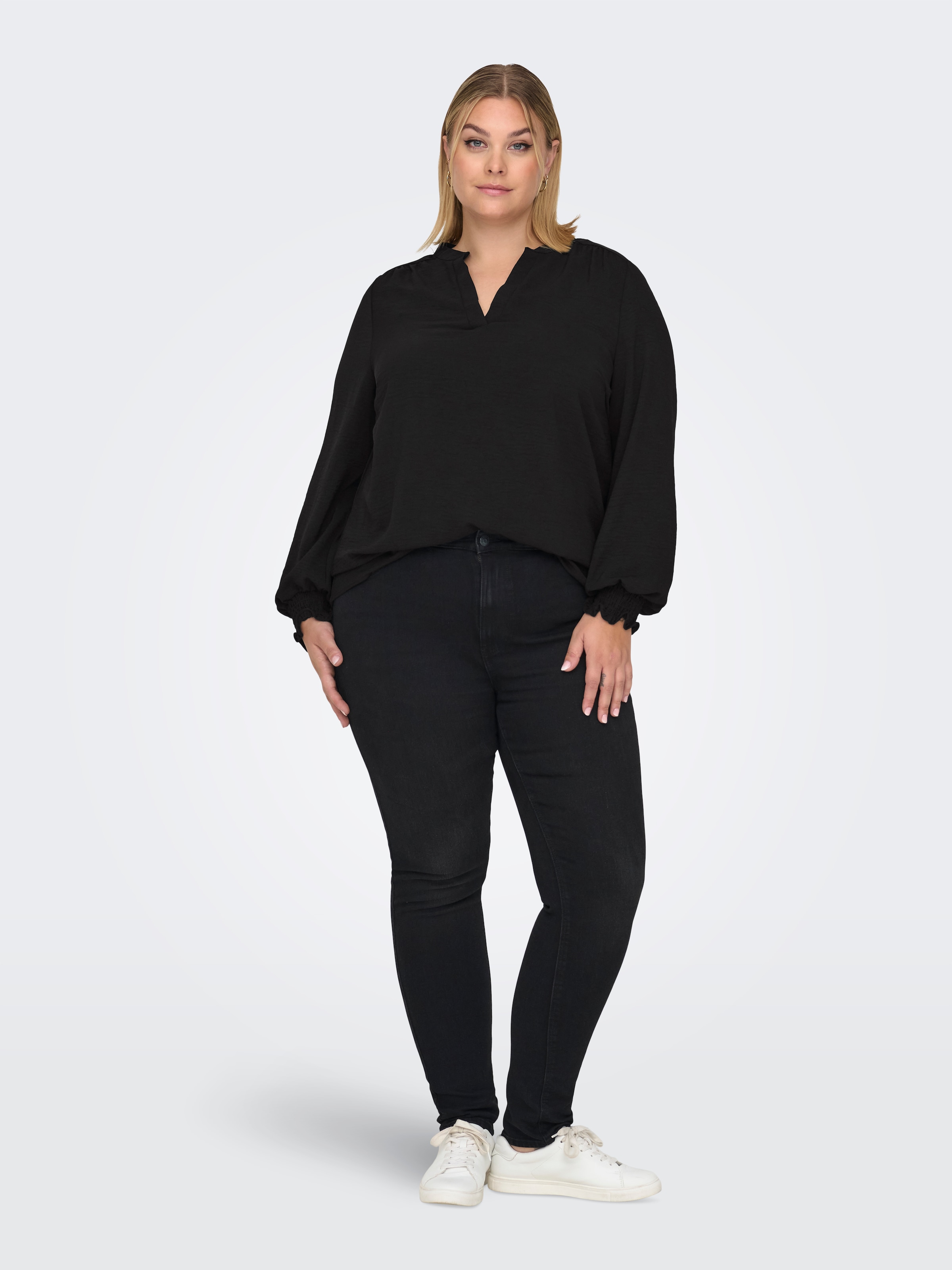 ONLY CARMAKOMA Shirtbluse »CARMETTA LIFE V-NECK TOP WVN NOOS«