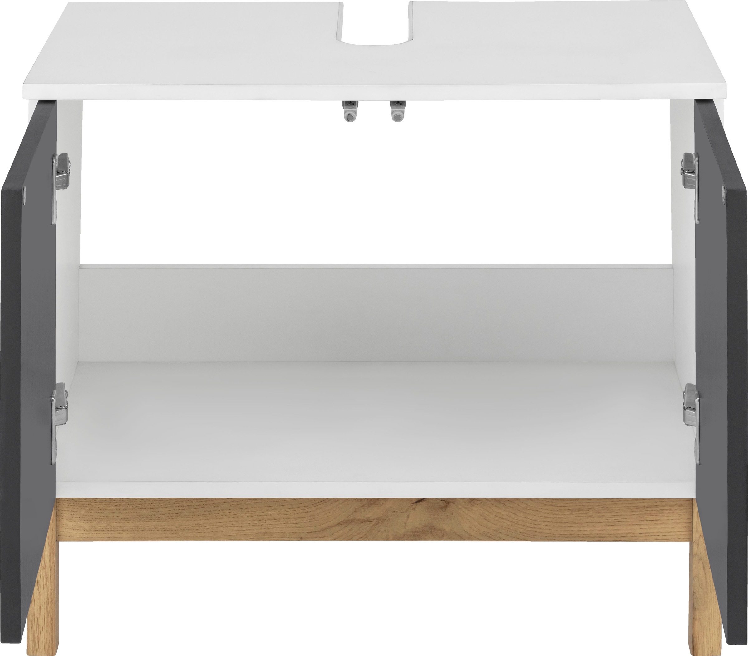 welltime Waschbeckenunterschrank »Stian«, mit 2 Türen und Siphonausschnitt, Breite 60 cm, Höhe 55,5 cm