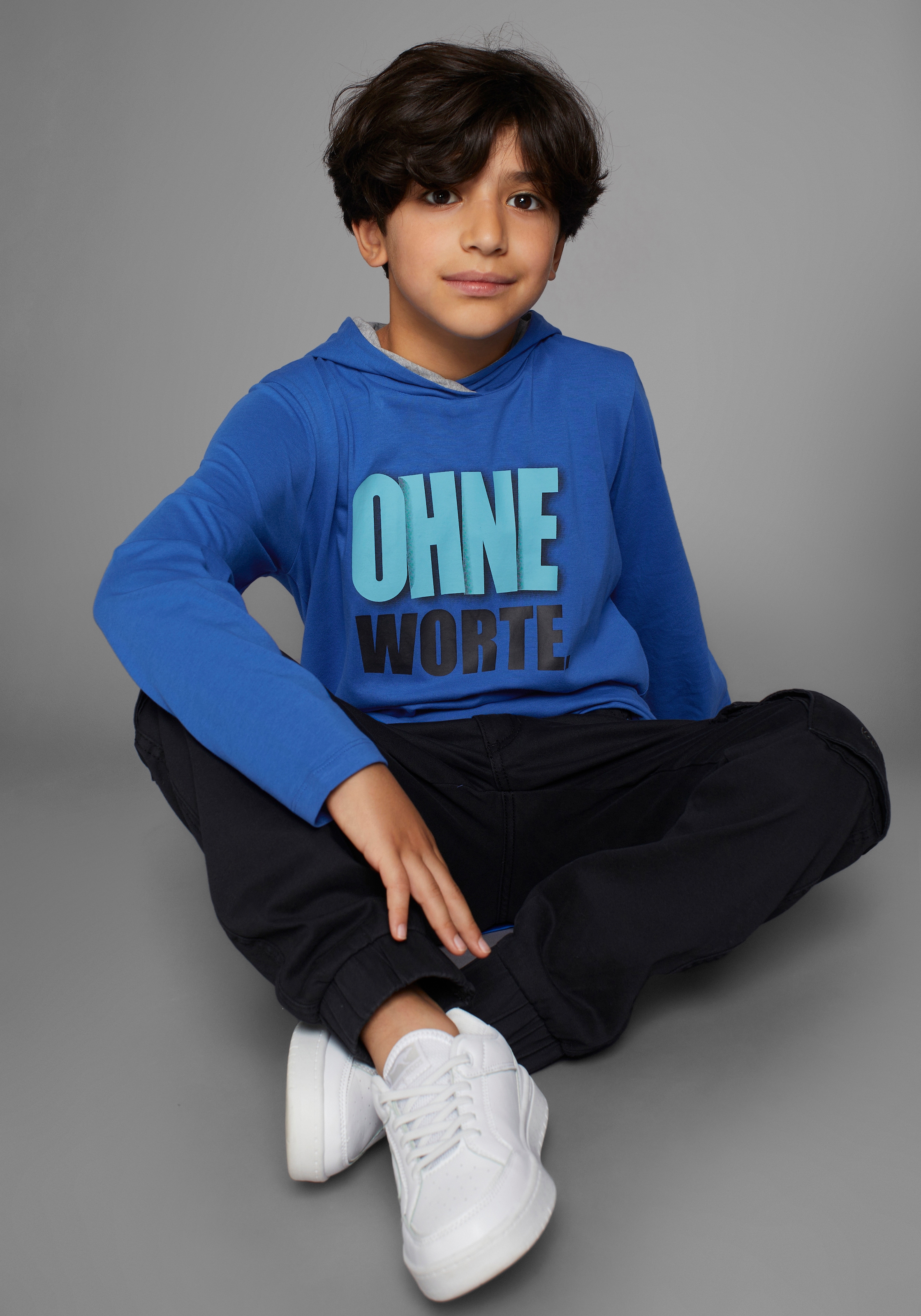 KIDSWORLD Kapuzenshirt »OHNE Worte!« , cooler Spruch