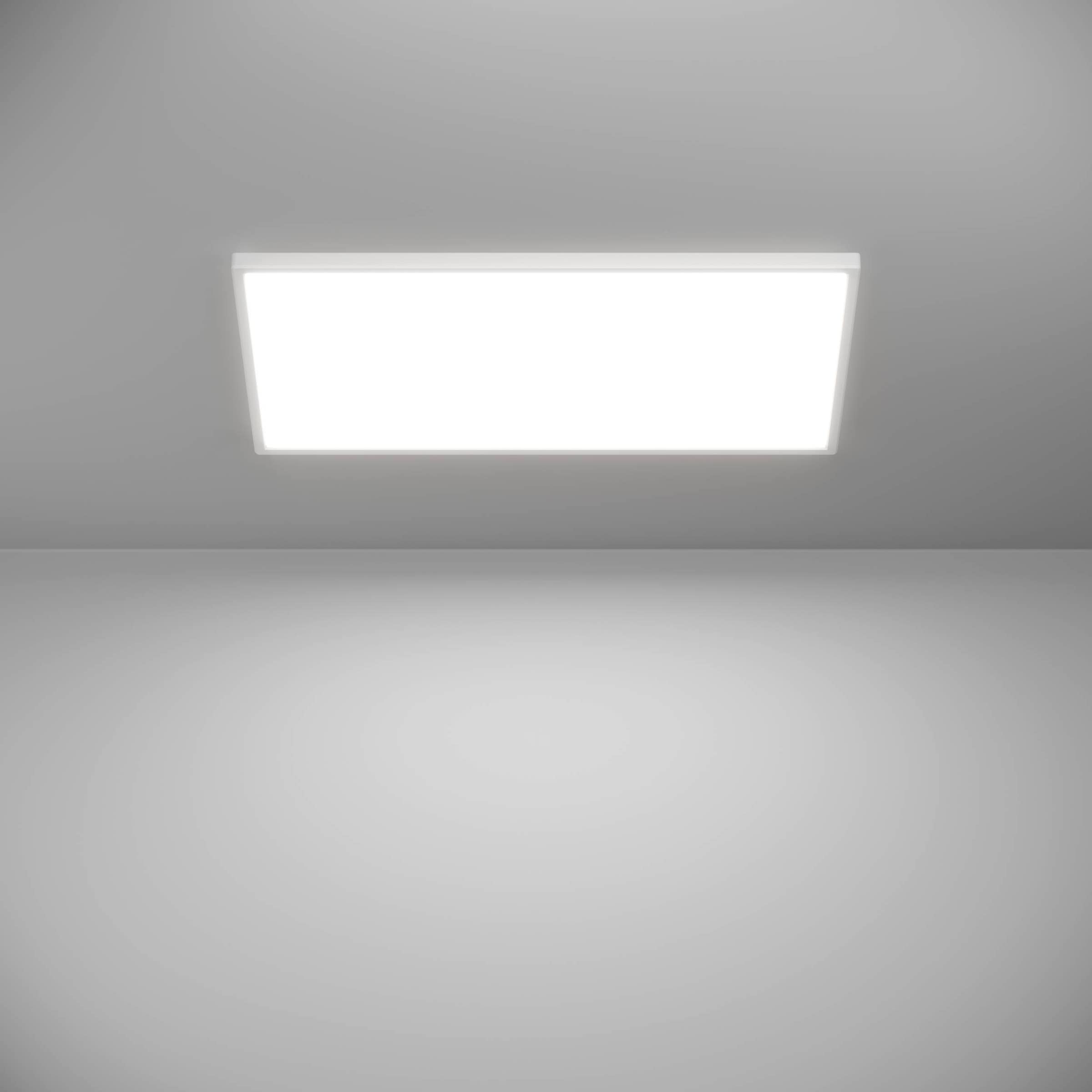 EGLO Deckenleuchte »Rovito-Z Deckenlampe, ZigBee 3.0, Kunststoff, Badezimmerlampe, IP44« LED-Modul 1 Stk. Kaltweiß | RGB Wand-/Deckenleuchte - L57 x B30 x H3 cm - weiß - 17,2W inkl.