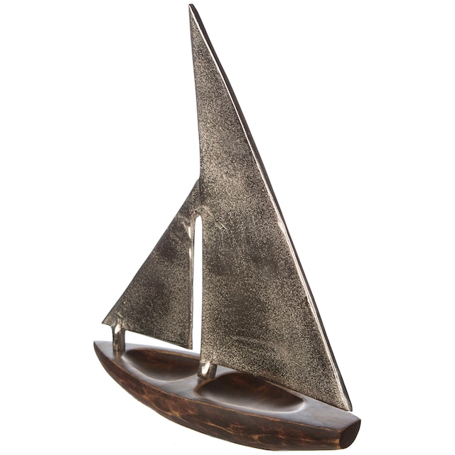 GILDE Dekoobjekt »Skulptur Segelboot Classic«, Höhe 53 cm, aus Metall und  Holz, maritim, Wohnzimmer bequem bestellen