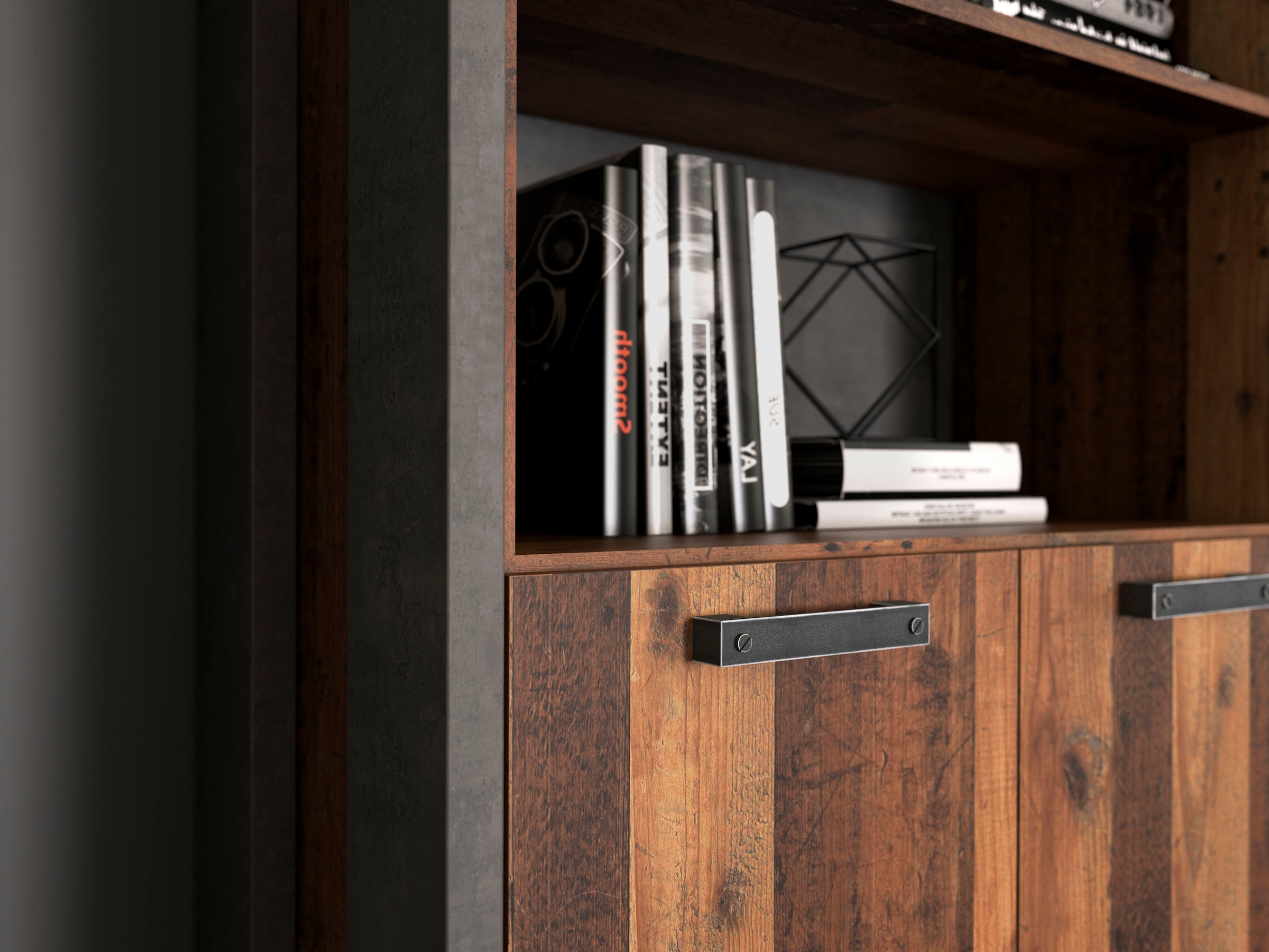 FORTE Aktenregal »Clif«, Bücherregal, Breite 86 cm, viel Stauraum mit 2 Türen