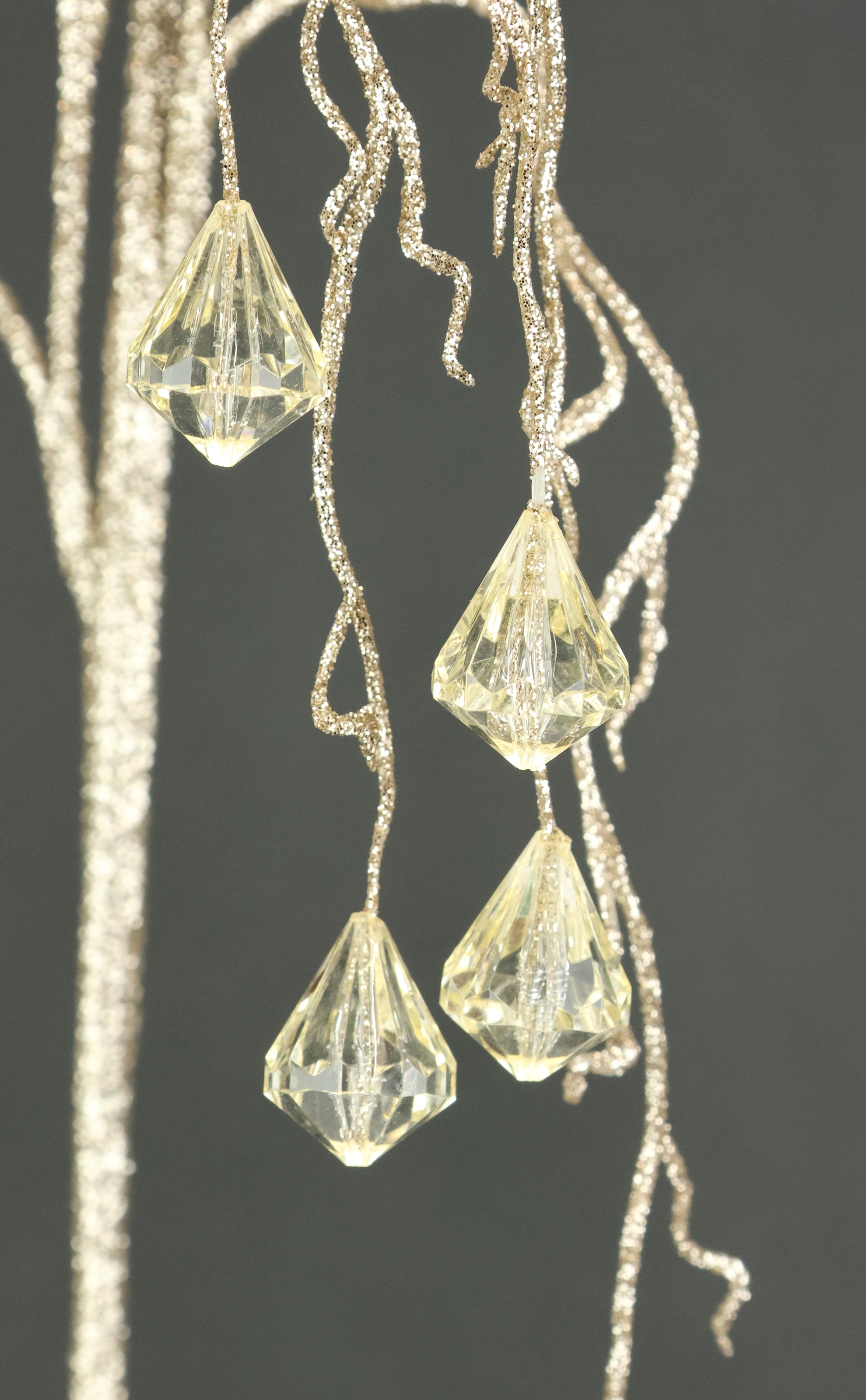 I.GE.A. Kunstzweig »Dekozweig« 2er Set 70cm Acryl Steine Blätter Adventskranz Floristik Deko Zweig