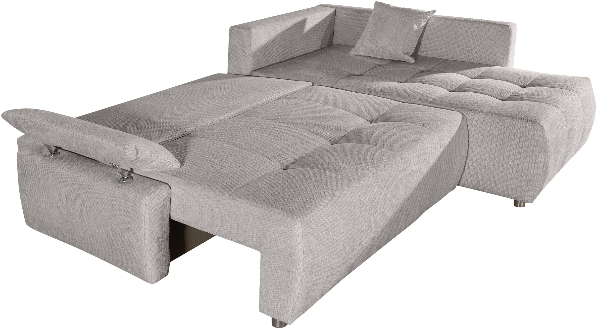 COLLECTION AB Ecksofa »Funtastic L-Form, B: 213 cm, Schlaffunktion, Bettkasten, auch in Cord« Armteilverstellung, Bonnellfederkern, frei stellbar