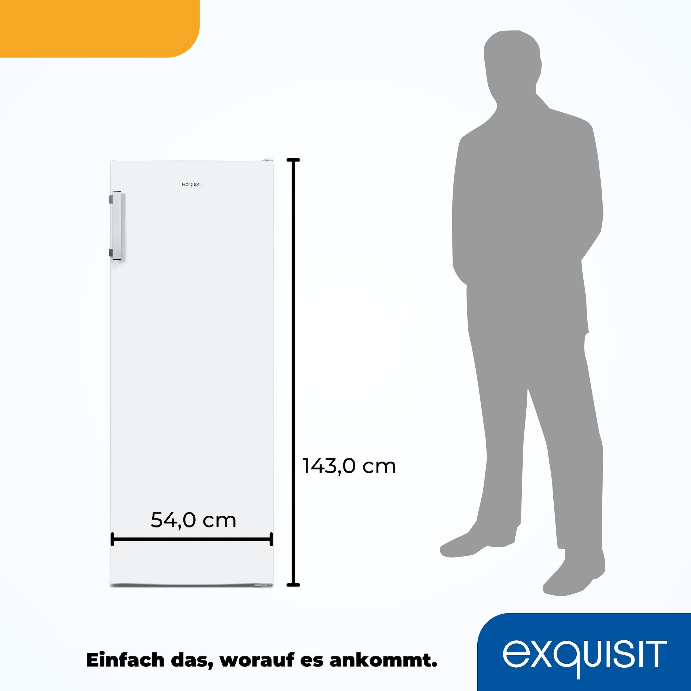 exquisit Gefrierschrank »GS231-NF-H-040C weiss«, 143 cm hoch, 54 cm breit, NoFrost, 161 Liter Nutzinhalt