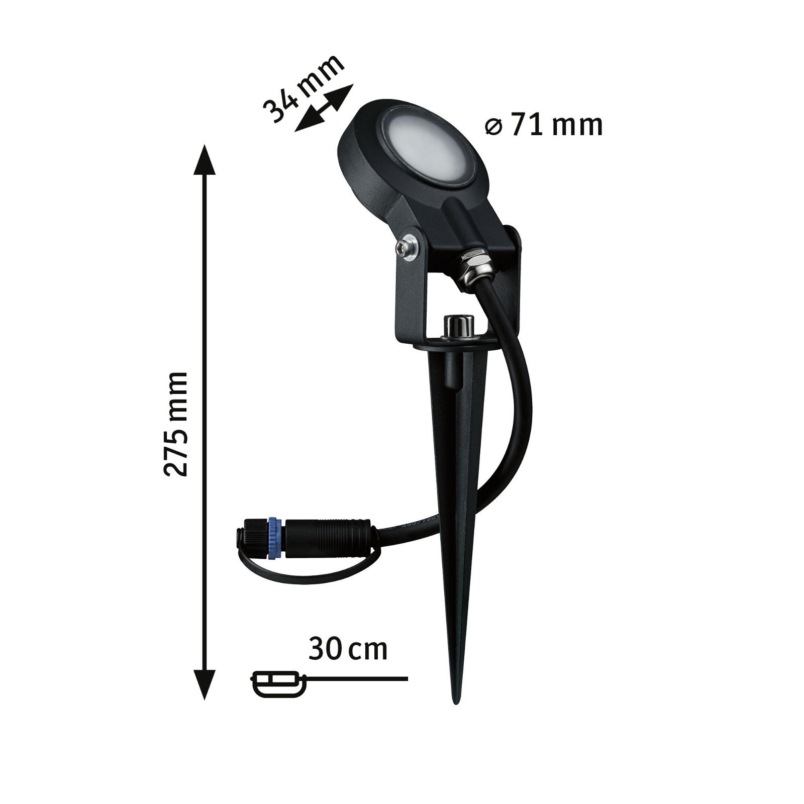 Paulmann LED Gartenstrahler »Plug & Shine Sting Einzelspot IP67 2200K 6,3W Anthrazit«, 1 flammig, insektenfreundlich