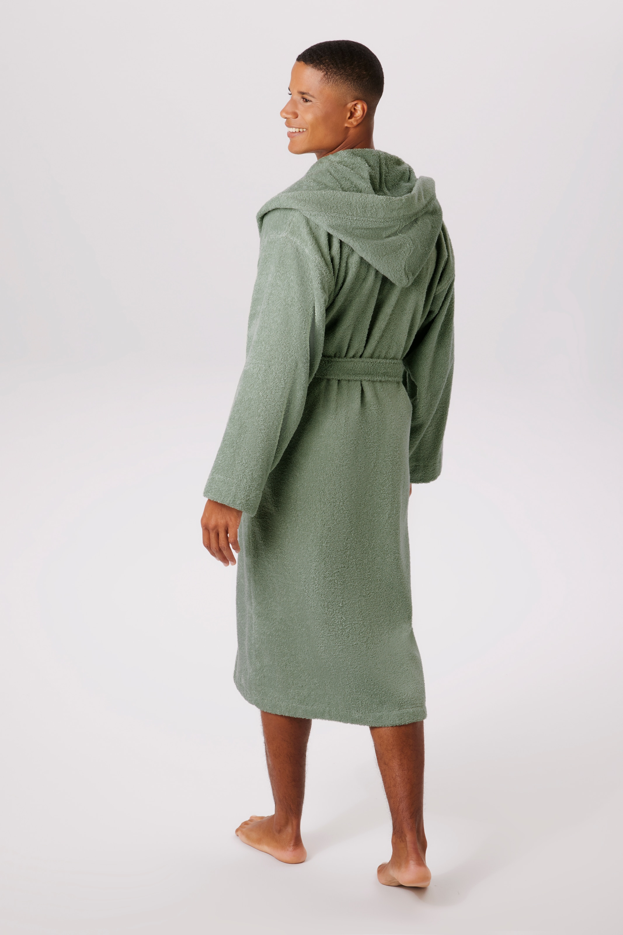 Bruno Banani Unisex-Bademantel »Robby, ideal für Sauna & Spa, Standardlänge & Überlänge« 1 Stk. tlg., Damen & Herren Bademäntel, Baumwolle, mit Taschen, Sauna, XS-3XL