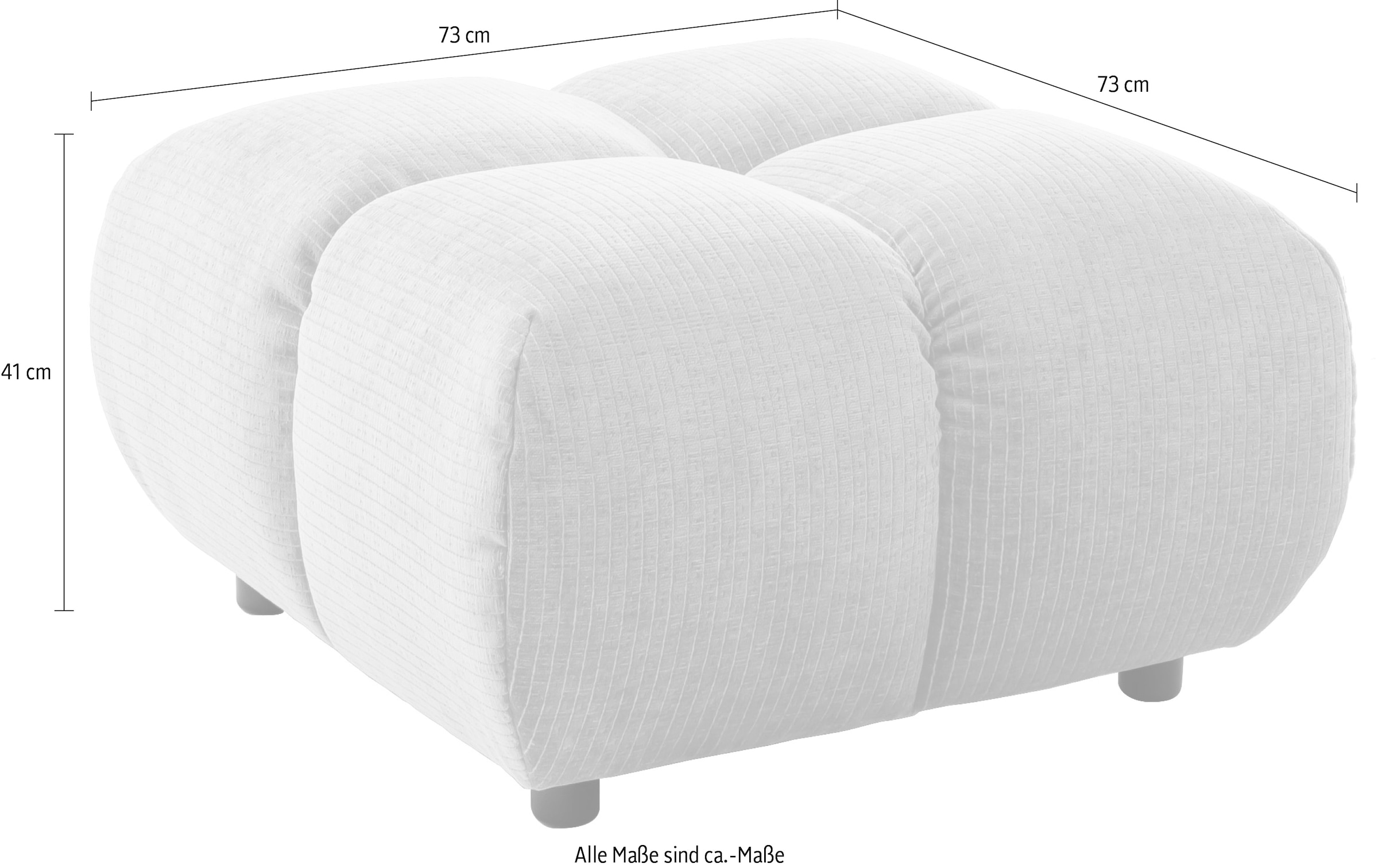 Home affaire Polsterhocker »Cozy Bubble, mit eleganter Steppung, weich gepolstert, 73x73 cm« 1 Stk. tlg.