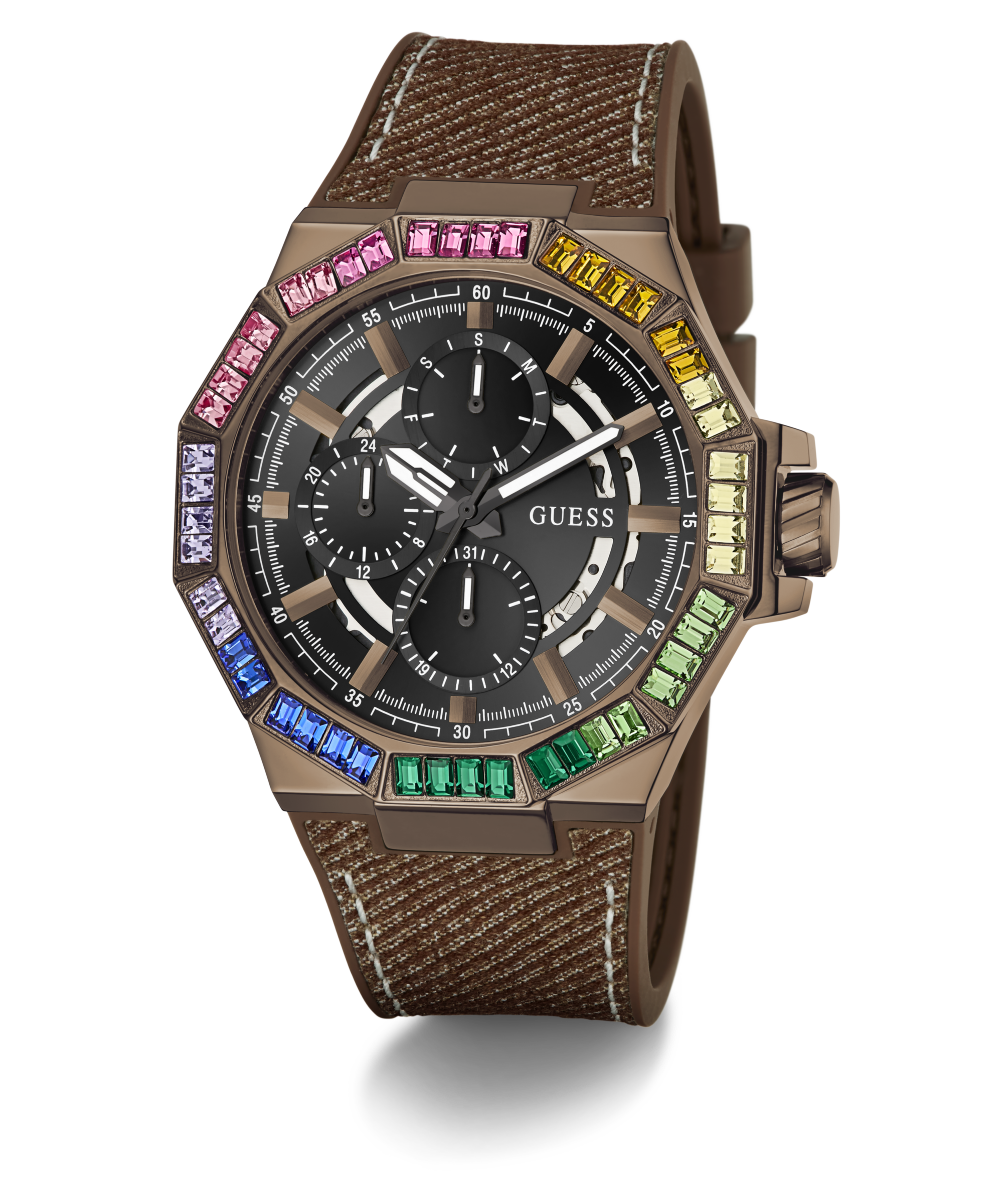 Guess Multifunktionsuhr »ENERGY« Quarzuhr, Armbanduhr, Herrenuhr, Silikonarmband, analog