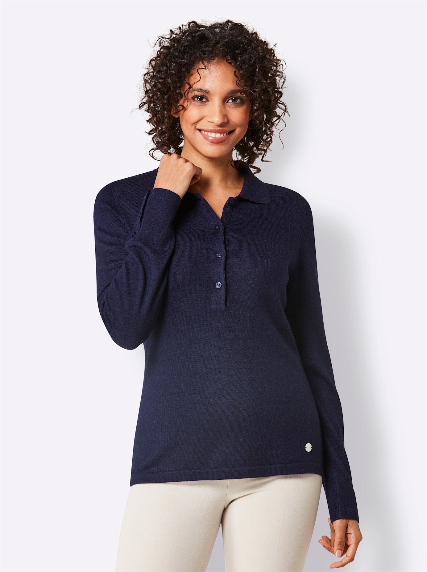 CREATION L PREMIUM Polokragenpullover »Viskose-Schurwoll-Pullover«