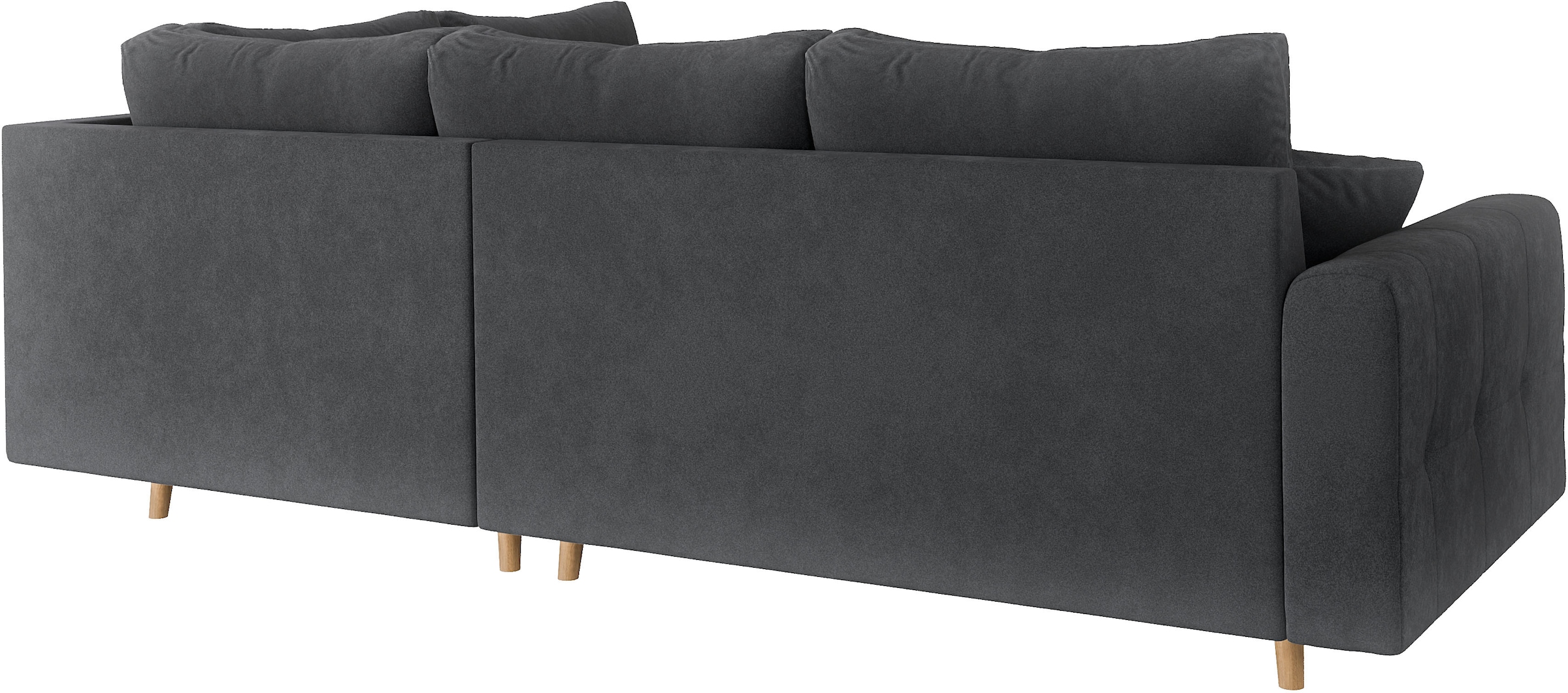 Home affaire Ecksofa »CHARRE L-Form mit Ottomane, Maße B/T/H: 231/161/81 cm«, feine Steppung, lose Rücken- und Zierkissen, auch in Cord und Bouclé