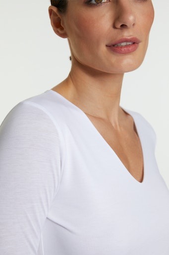 RICHROYAL Langarmshirt, mit femininen V-Neck