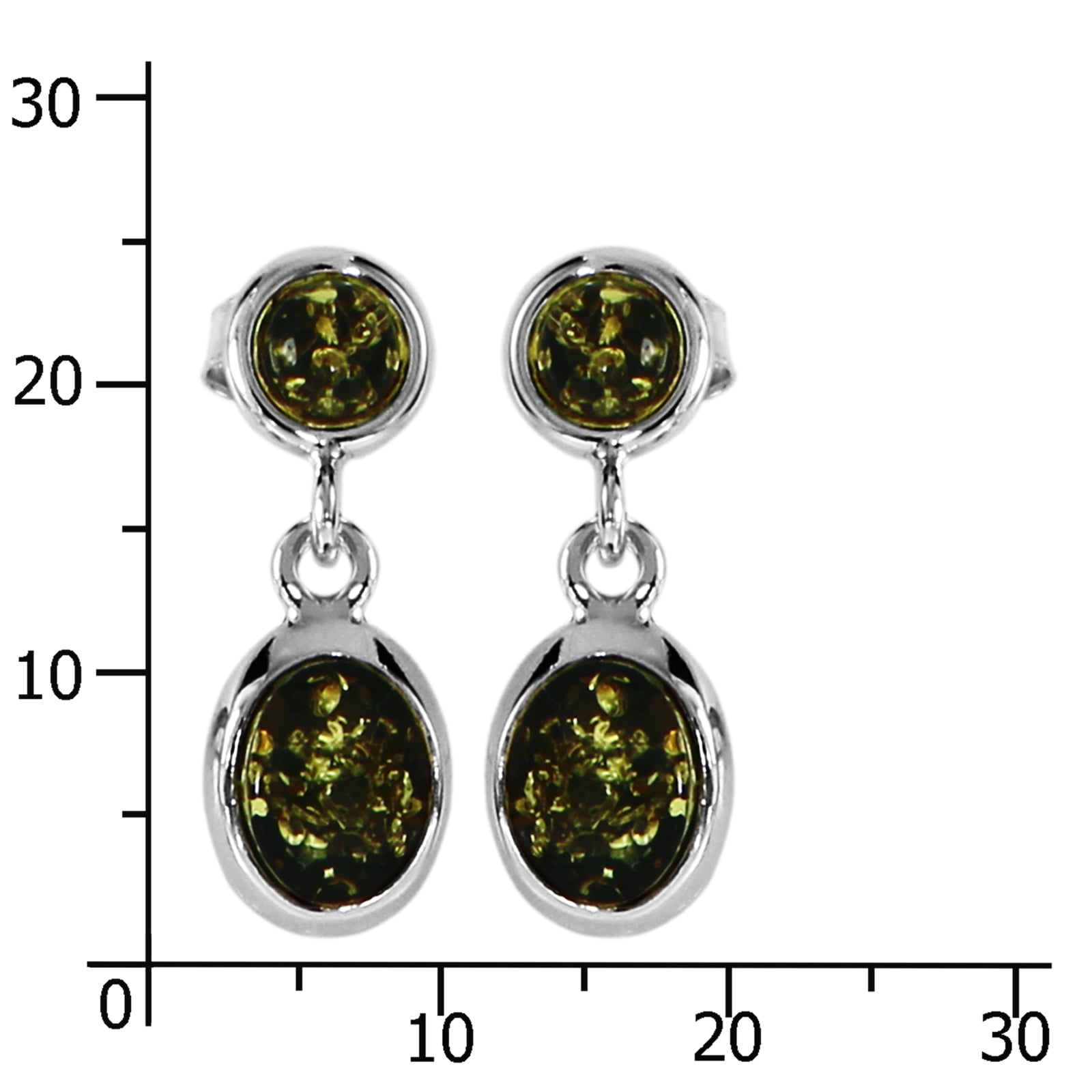 OSTSEE-SCHMUCK Paar Ohrhänger »- Tarja grün - Silber 925/000 - Bernstein«