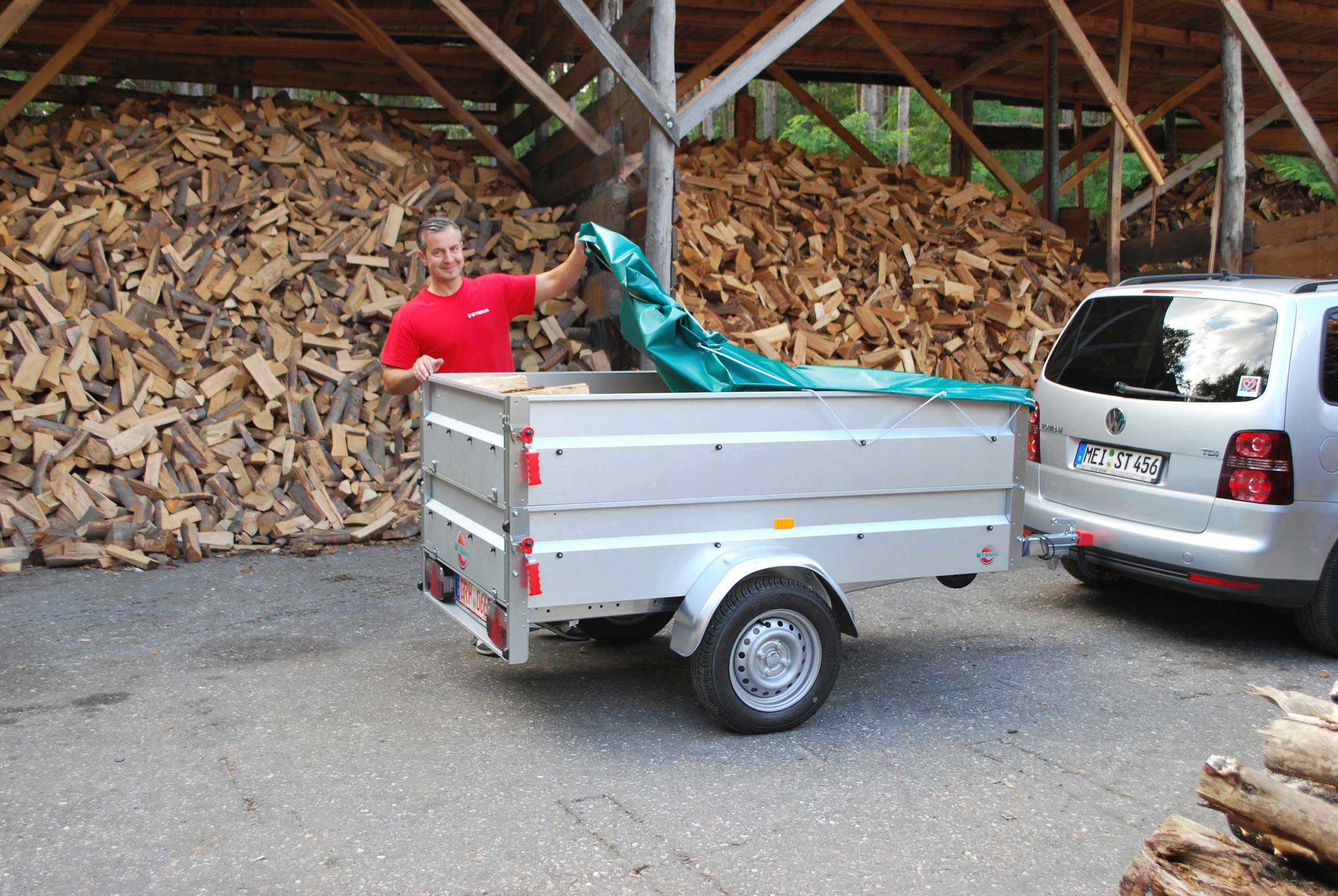 STEMA PKW-Anhänger »BASIC 850« inkl. Bordwandaufsatz und Flachplane