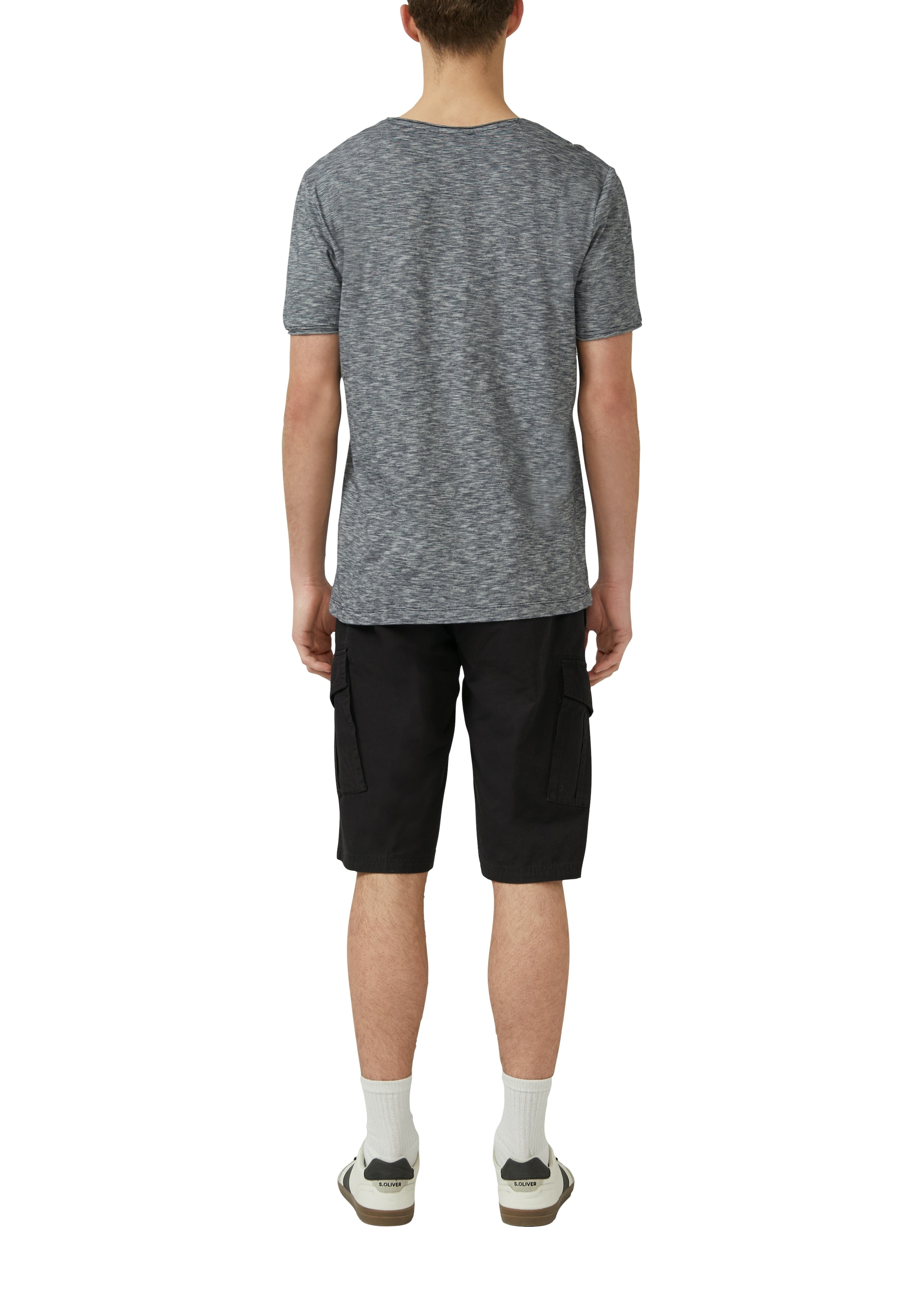 s.Oliver Kurzarmshirt Sommershirt meliert, mit Brusttasche