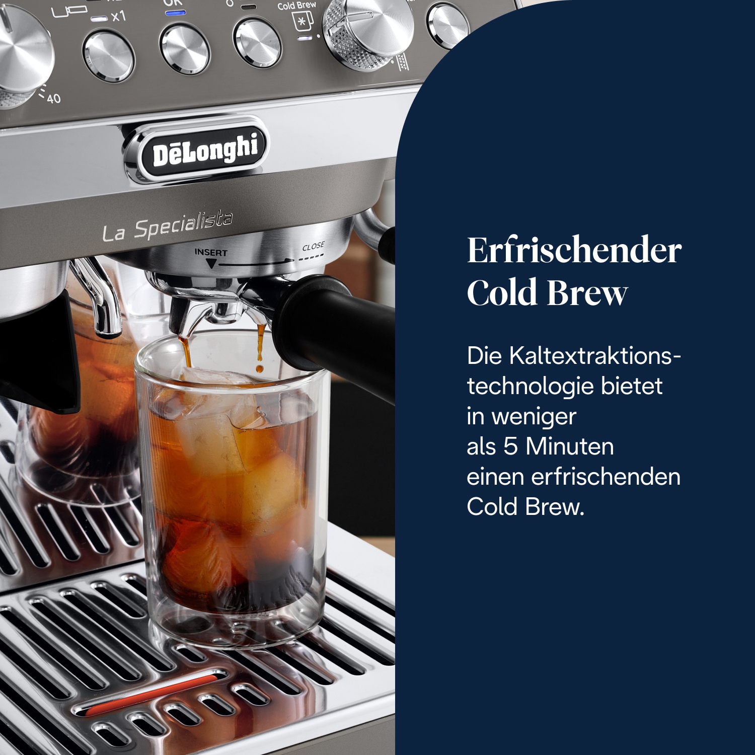 De'Longhi Espressomaschine »LA SPECIALISTA ARTE EVO COLD BREW 8004399027190« 15 Mahlgrade, 3 Temperatureinstellungen & Cold Brew inkl. Barista Kit