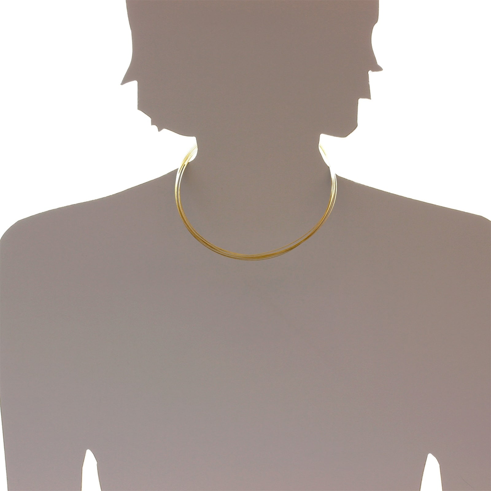 OSTSEE-SCHMUCK Halsreif »- Nyloncollier 13-reihig -goldfarben- - Edelstahl - Verschluß aus Gold 333/000«