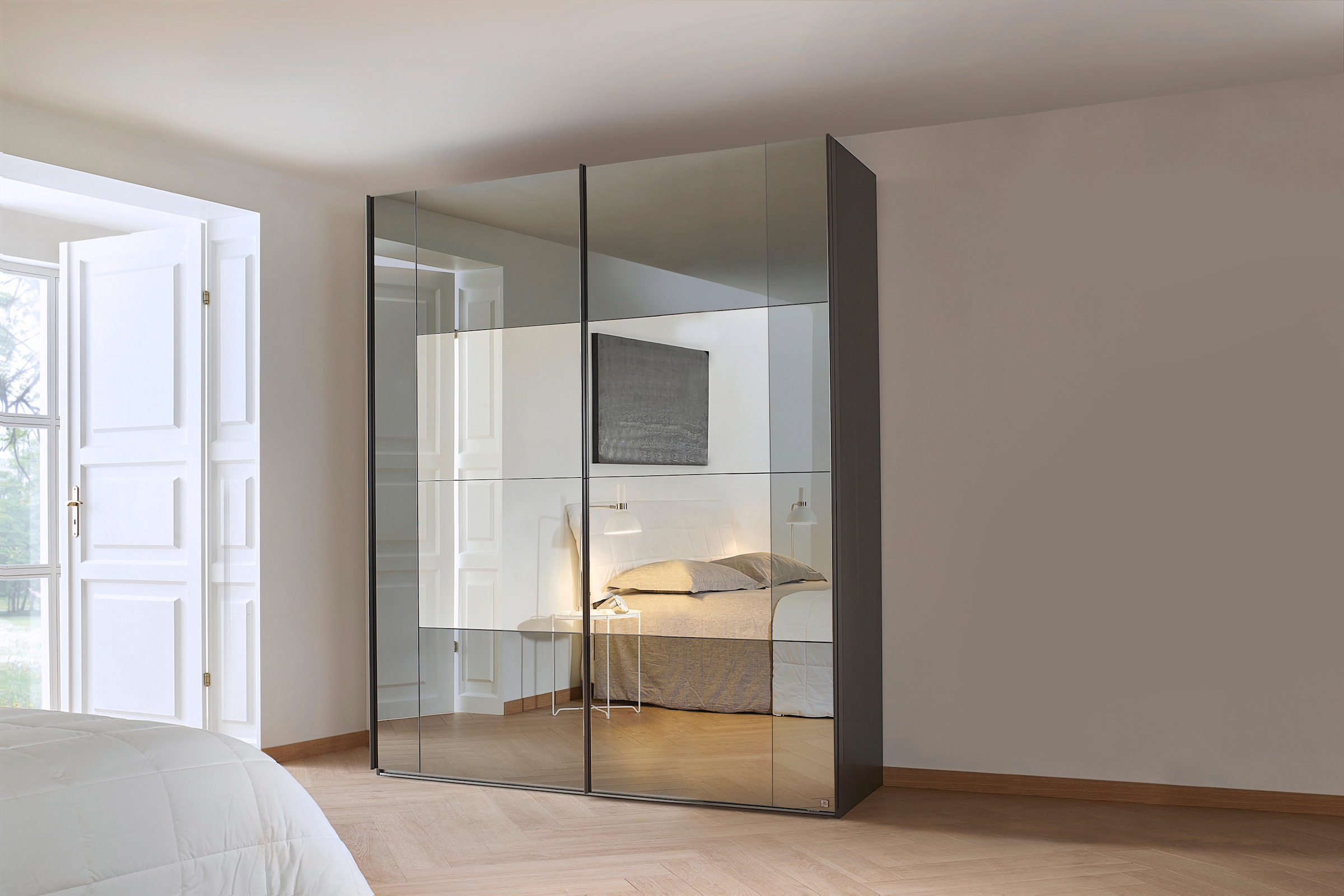 rauch Schwebetürenschrank »Kleiderschrank Schrank Garderobe Schlafzimmerschrank X-TEND« inkl. SOFT-CLOSE-FUNKTION,  inkl. Wäscheeinteilung mit 4 Stoffboxen MADE IN GERMANY