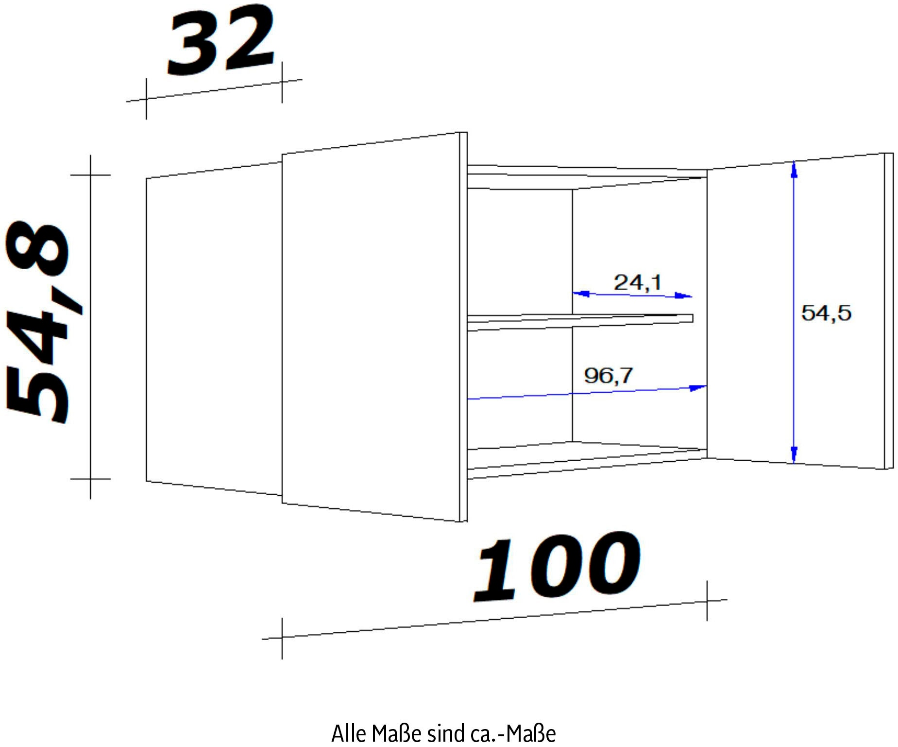 Flex-Well Hängeschrank auf x Raten T) (B x cm x 100 kaufen »Antigua«, 54,8 H x 32