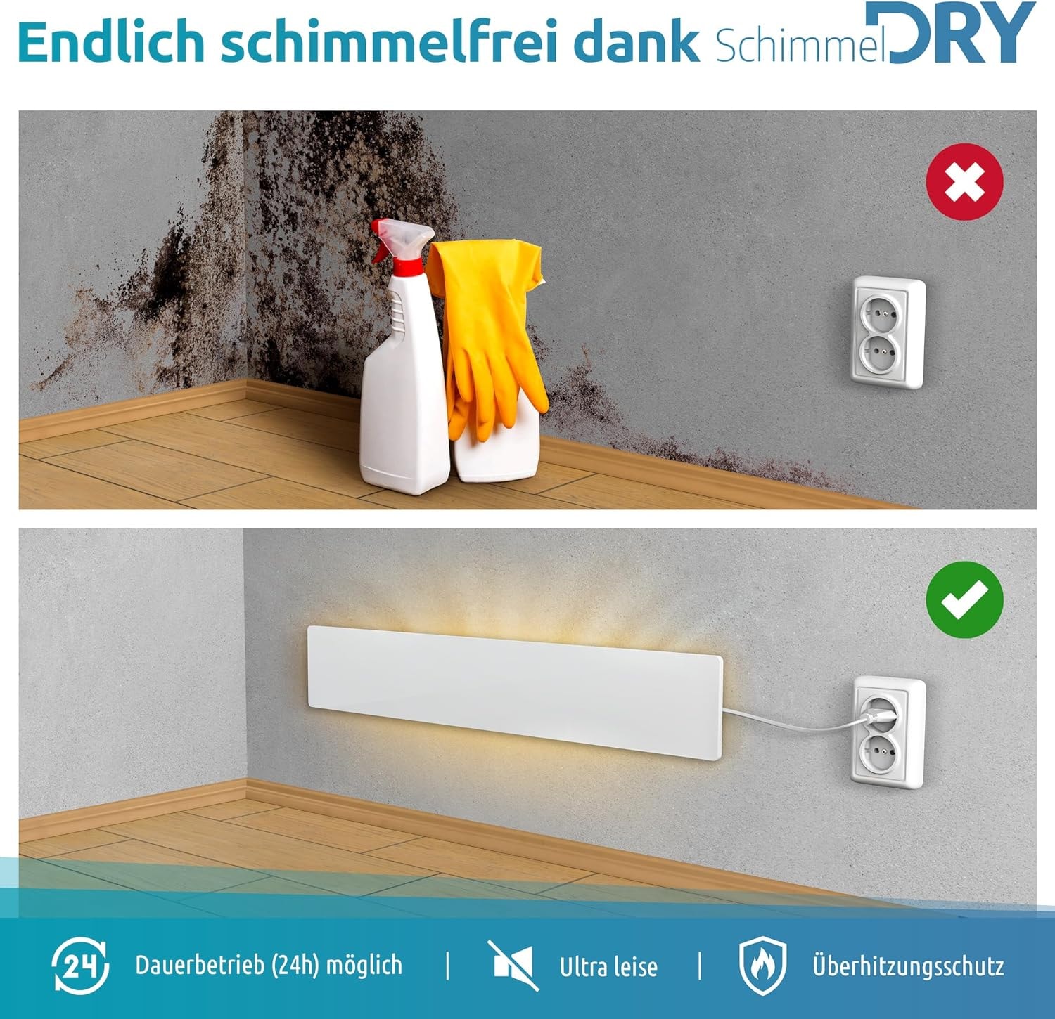 Technaxx Infrarotheizung »Schimmel Dry-Set«, 2 Heizelemente gegen Schimmel in der Wand